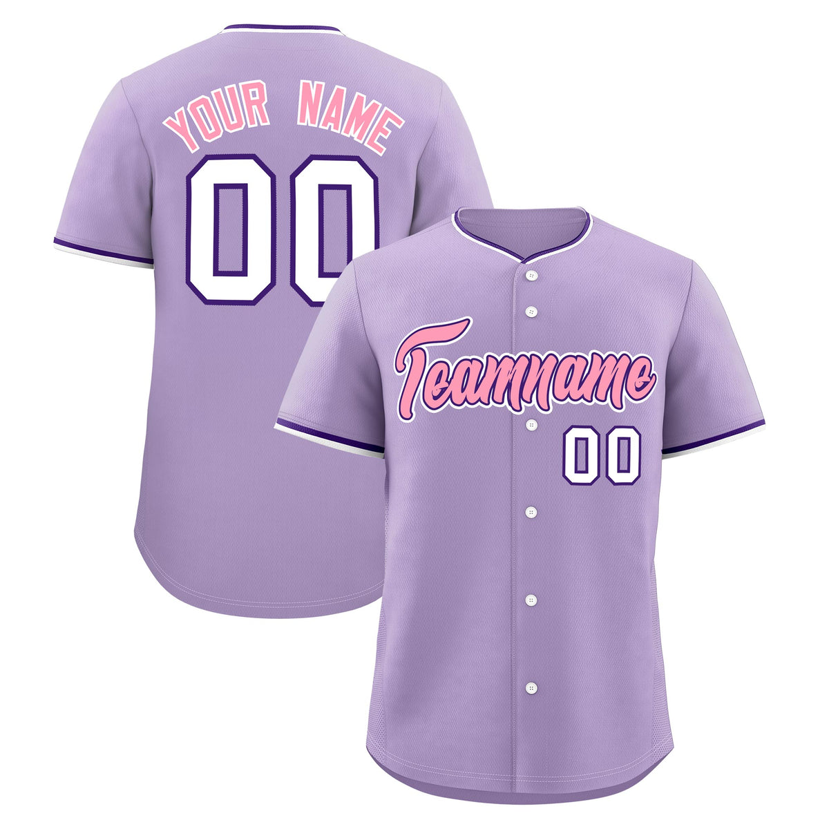 Custom Light Purple White Purple Classic Style Stitched Sports Uniform For Men Women Youth Personalized Quick Dry Baseball Jersey| KXKSHOP