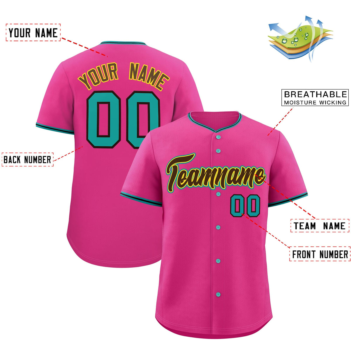 Custom Rose Red Black Teal Classic Style Stitched Sports Uniform For Men Women Youth Personalized Quick Dry Baseball Jersey| KXKSHOP