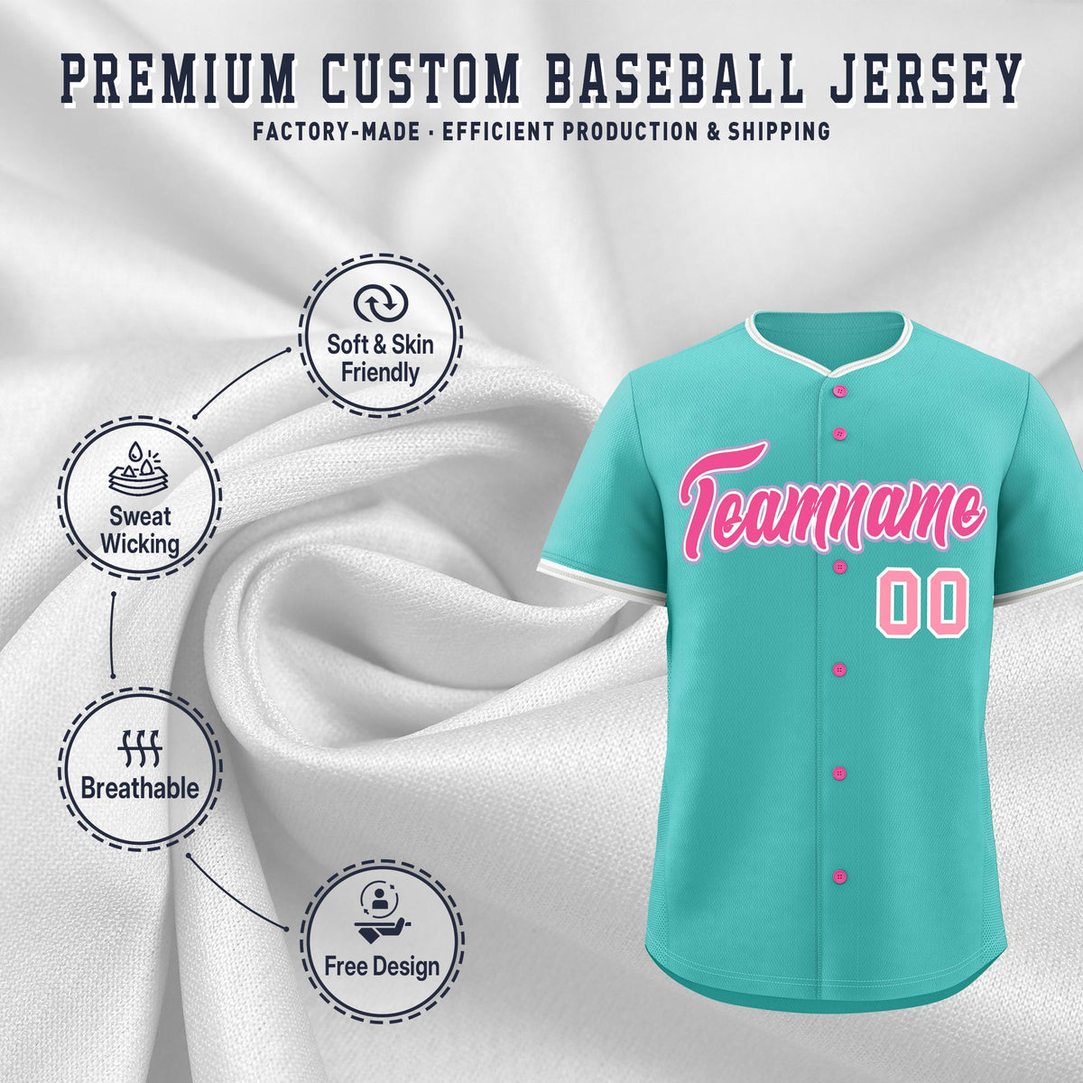 Custom Teal Gray White Classic Style Stitched Sports Uniform For Men Women Youth Personalized Quick Dry Baseball Jersey| KXKSHOP