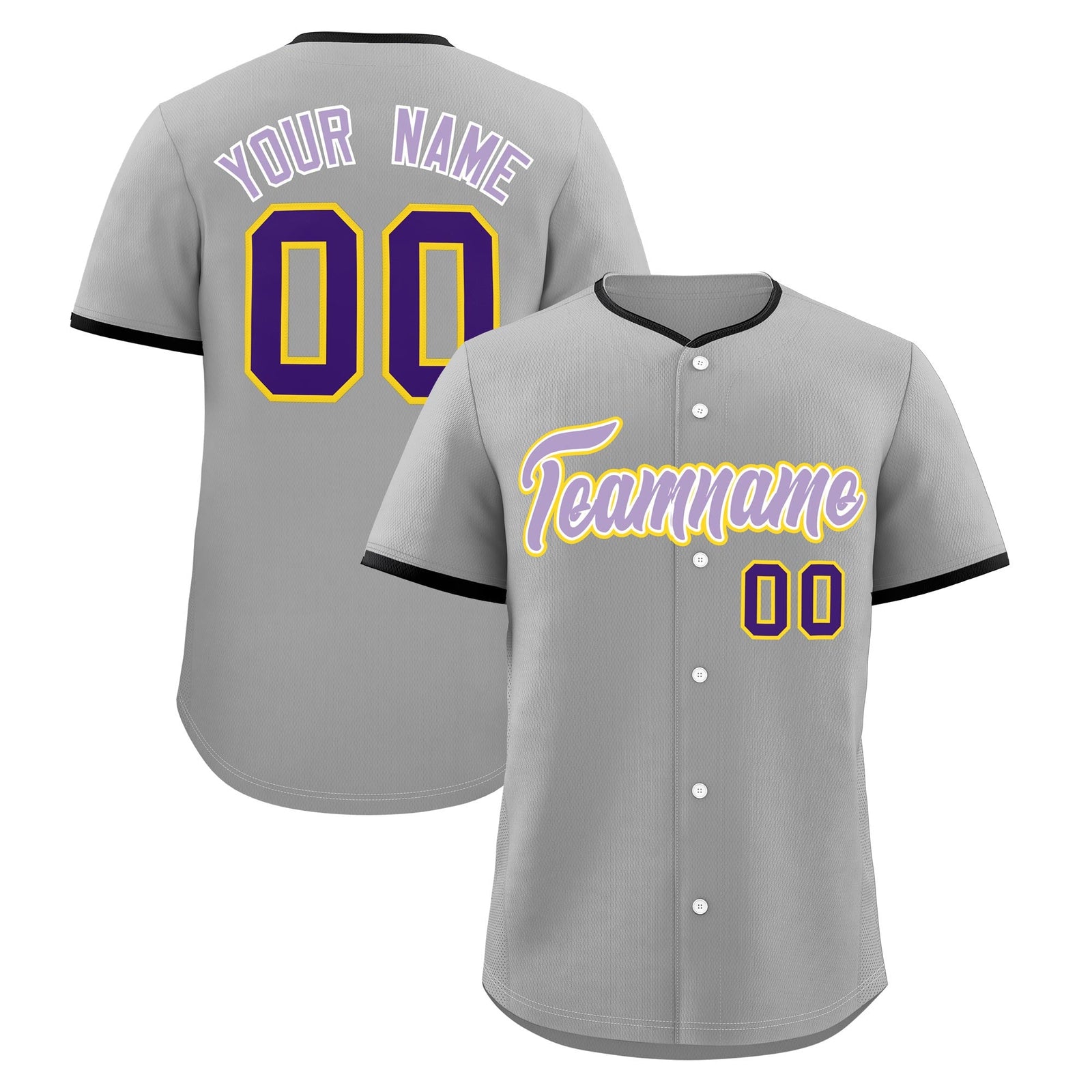 Custom Gray Light Purple White Classic Style Stitched Sports Uniform For Men Women Youth Personalized Quick Dry Baseball Jersey| KXKSHOP