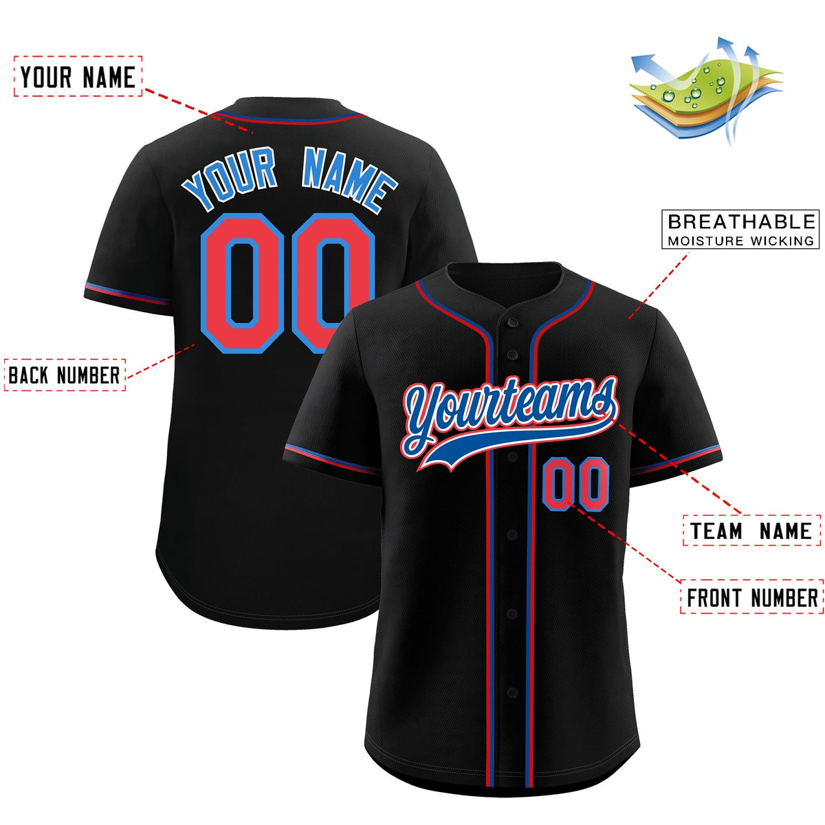 Custom Black Classic Style Stitched Sports Uniform Personalized For Teams Quick Dry Baseball Jersey| KXKSHOP