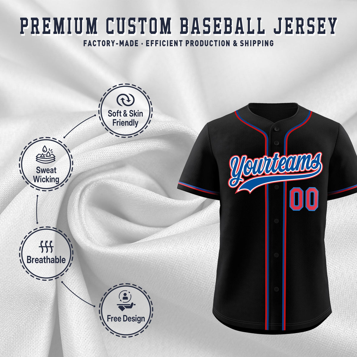 Custom Black Classic Style Stitched Sports Uniform Personalized For Teams Quick Dry Baseball Jersey| KXKSHOP