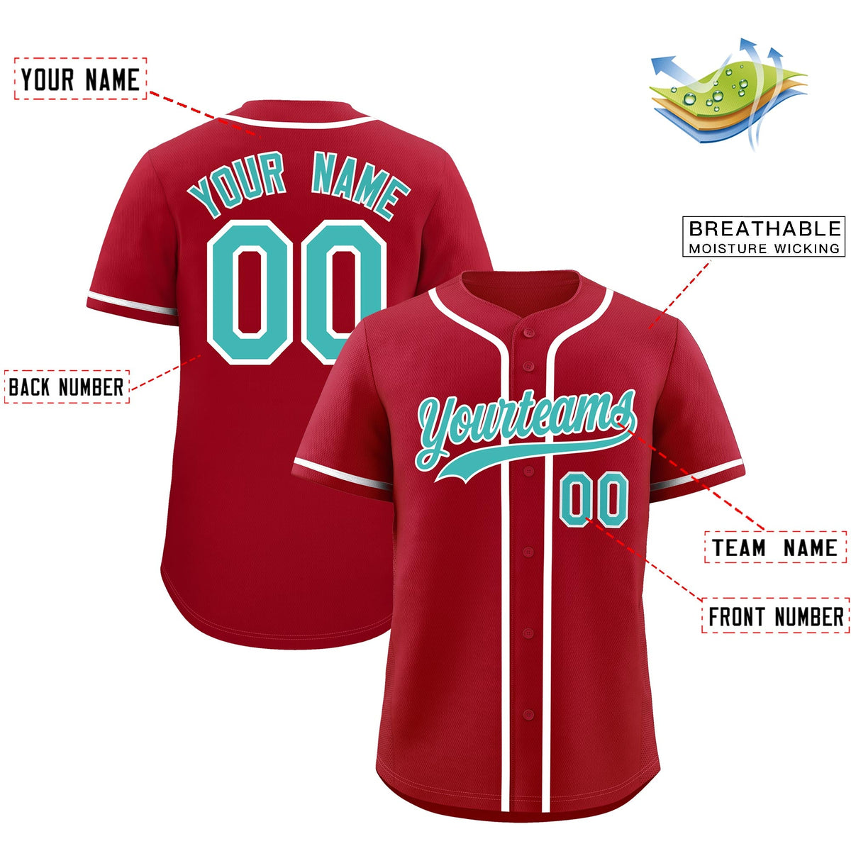 Custom Red Classic Style Stitched Sports Uniform Personalized For Teams Quick Dry Baseball Jersey| KXKSHOP