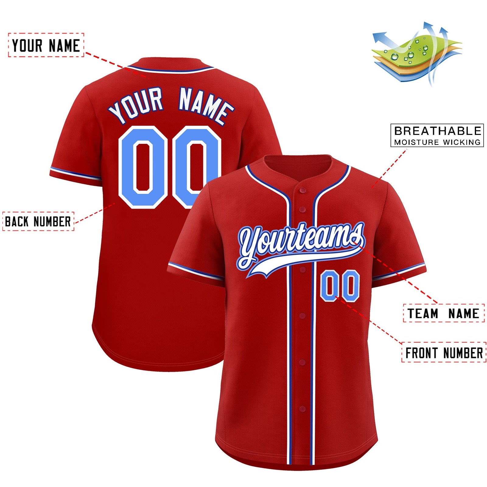 Custom Red Classic Style Stitched Sports Uniform Personalized For Teams Quick Dry Baseball Jersey| KXKSHOP