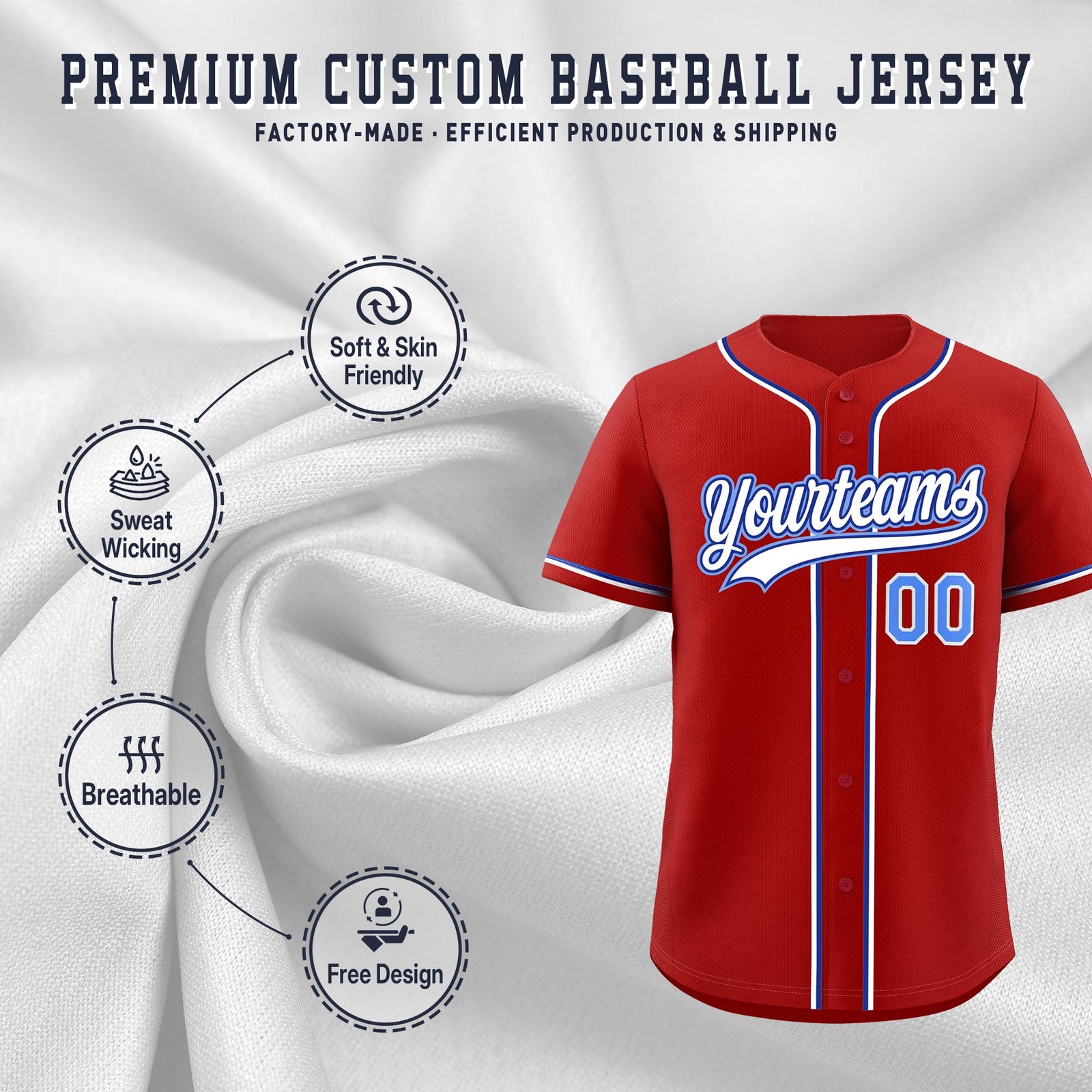 Custom Red Classic Style Stitched Sports Uniform Personalized For Teams Quick Dry Baseball Jersey| KXKSHOP