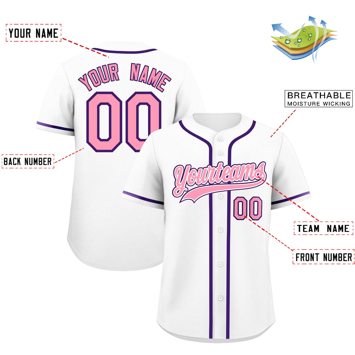 Custom White Classic Style Stitched Sports Uniform Personalized For Teams Lightweight Baseball Jersey| KXKSHOP