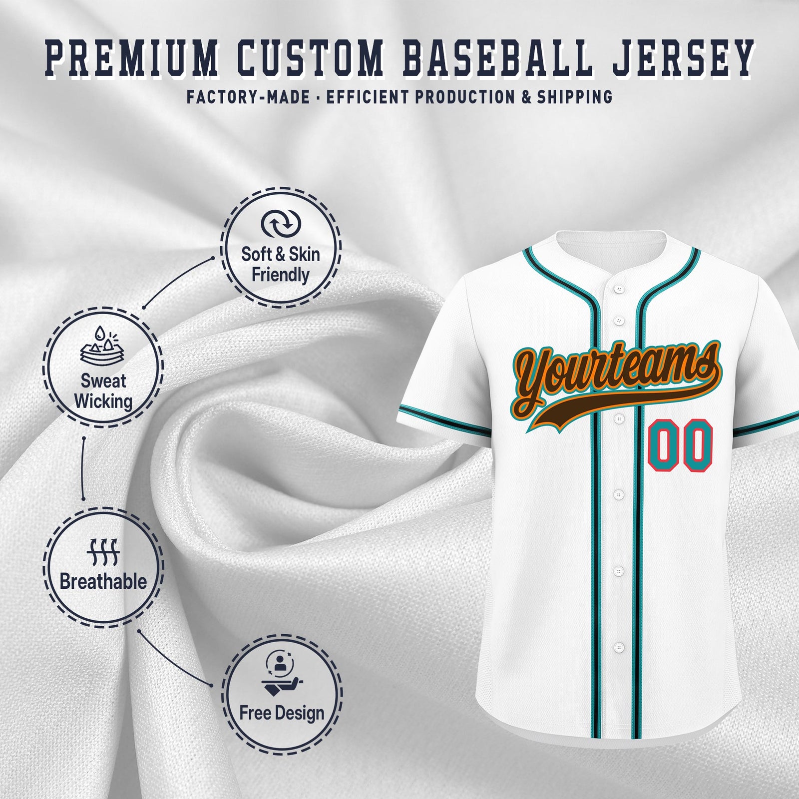 Custom White Classic Style Stitched Sports Uniform Personalized For Teams Lightweight Baseball Jersey| KXKSHOP