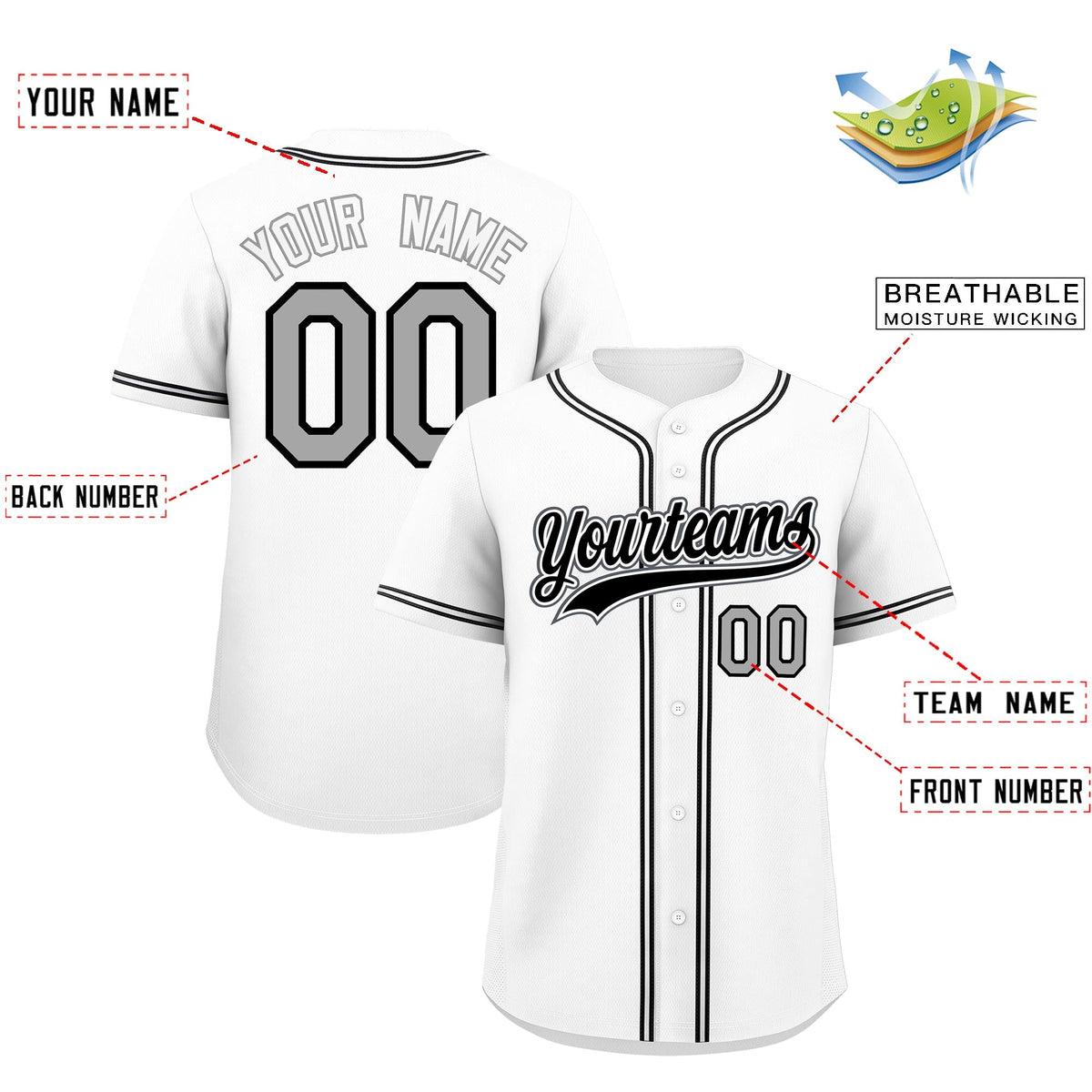 Custom White Classic Style Stitched Sports Uniform Personalized For Teams Quick Dry Baseball Jersey| KXKSHOP