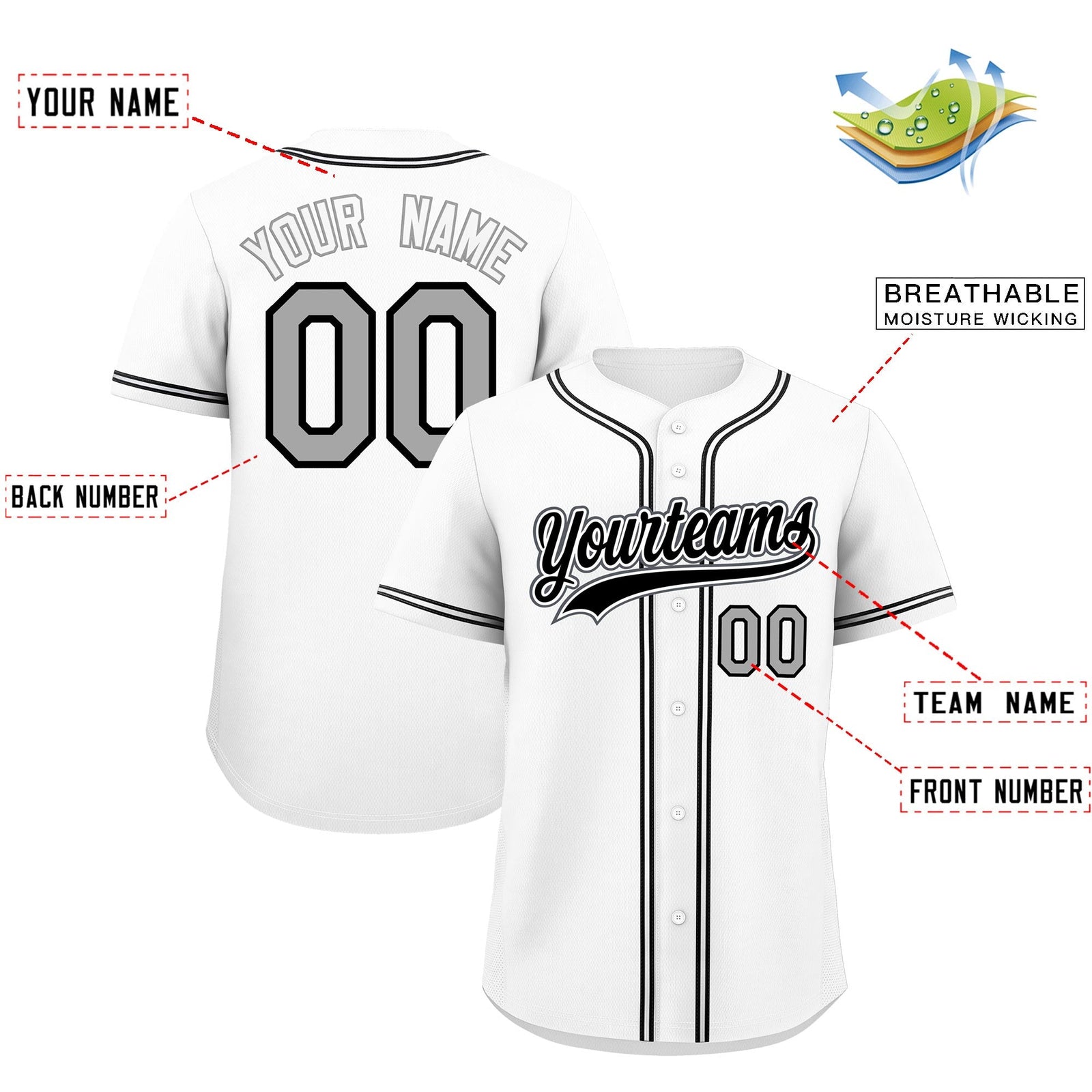 Custom White Classic Style Stitched Sports Uniform Personalized For Teams Quick Dry Baseball Jersey| KXKSHOP