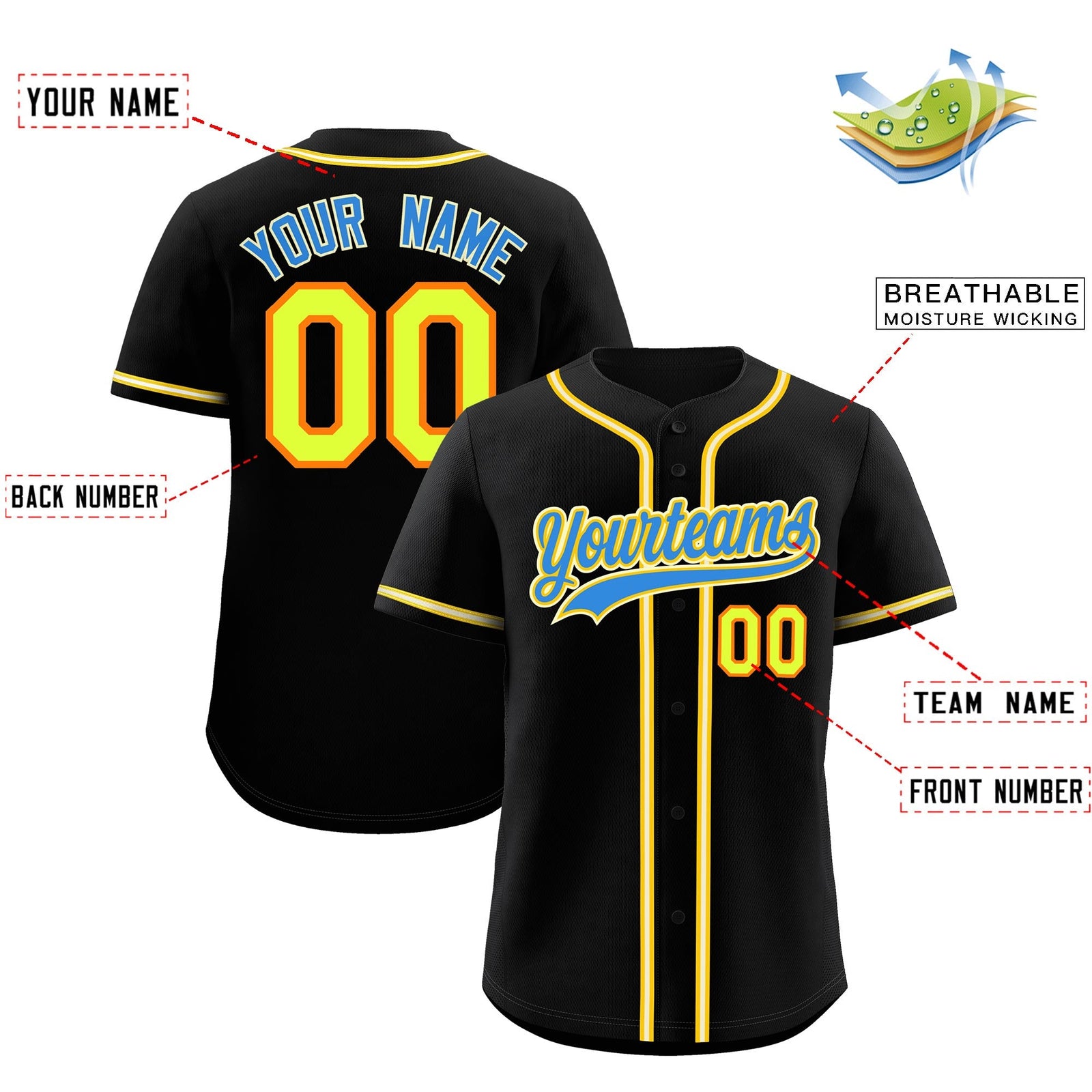 Custom Black Classic Style Stitched Sports Uniform Personalized For Teams Quick Dry Baseball Jersey| KXKSHOP