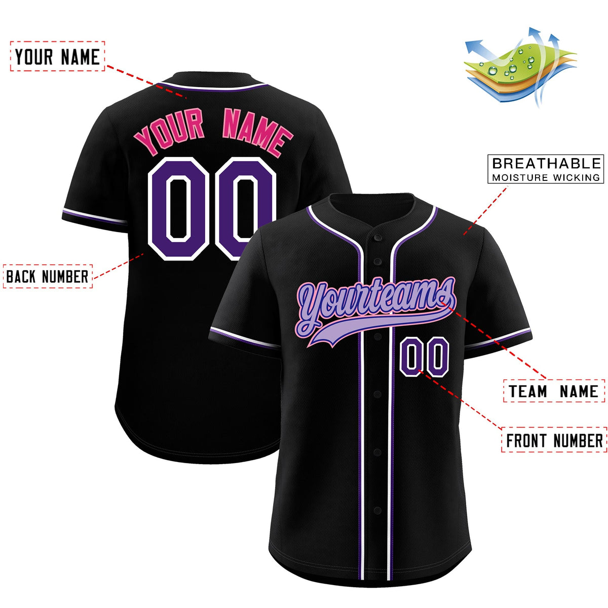 Custom Black Classic Style Stitched Sports Uniform Personalized For Teams Quick Dry Baseball Jersey| KXKSHOP