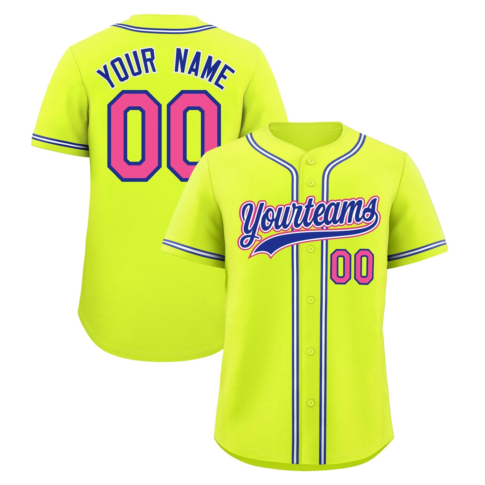 Custom Fluorescent Green Classic Style Stitched Sports Uniform Personalized For Teams Quick Dry Baseball Jersey| KXKSHOP