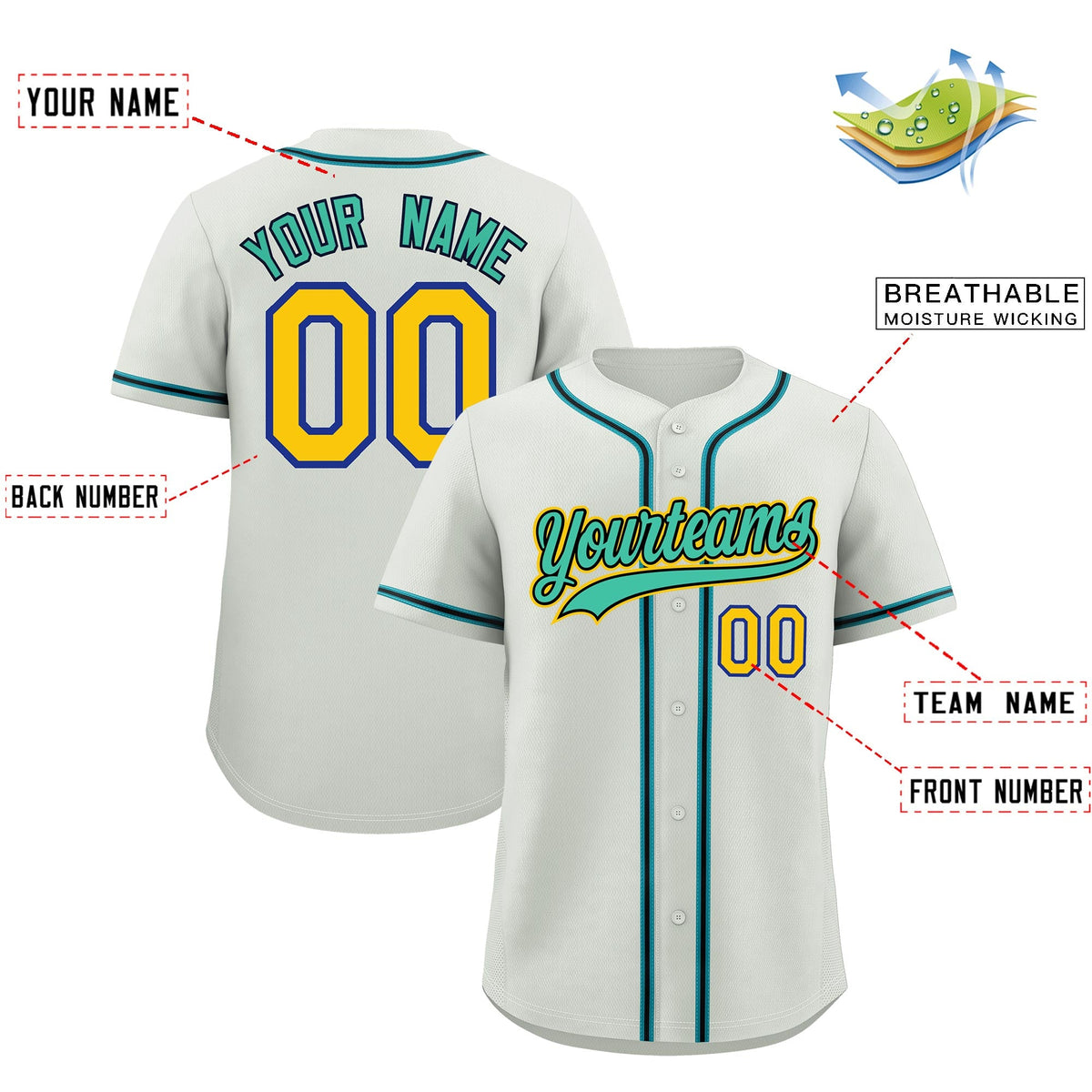 Custom Light Gray Classic Style Stitched Sports Uniform Personalized For Teams Lightweight Baseball Jersey| KXKSHOP