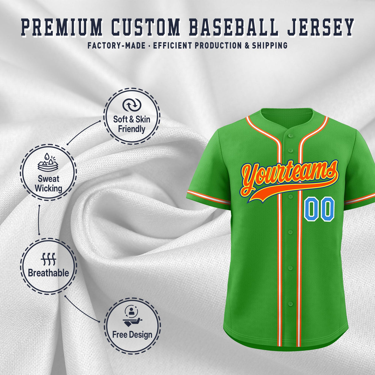 Custom Light Green Classic Style Stitched Sports Uniform Personalized For Teams Lightweight Baseball Jersey| KXKSHOP