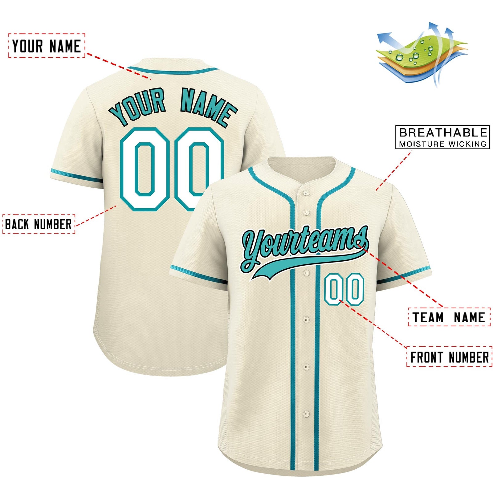 Custom Cream Classic Style Stitched Sports Uniform Personalized For Teams Lightweight Baseball Jersey| KXKSHOP