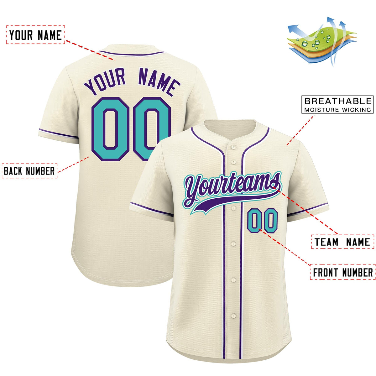 Custom Cream Classic Style Stitched Sports Uniform Personalized For Teams Quick Dry Baseball Jersey| KXKSHOP