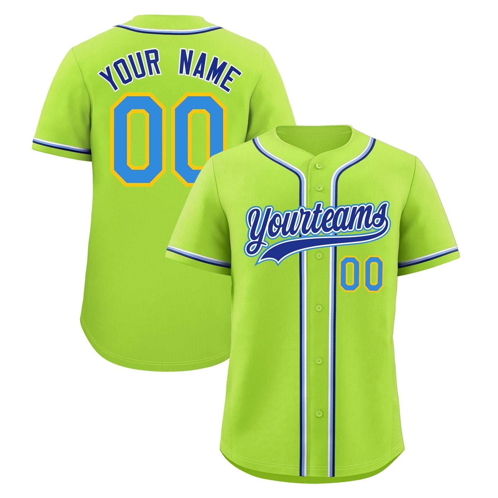 Custom Neon Green Classic Style Stitched Sports Uniform Personalized For Teams Quick Dry Baseball Jersey| KXKSHOP