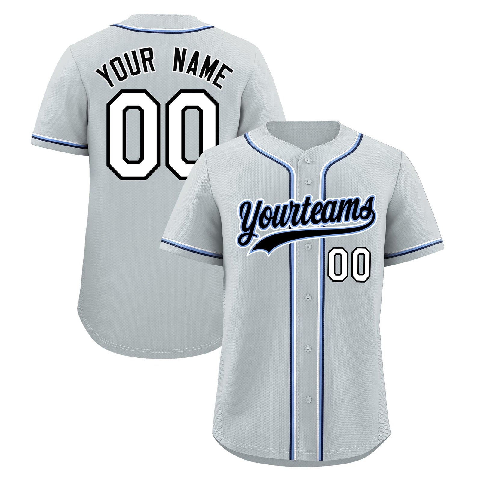 Custom Silver Classic Style Stitched Sports Uniform Personalized For Teams Quick Dry Baseball Jersey| KXKSHOP