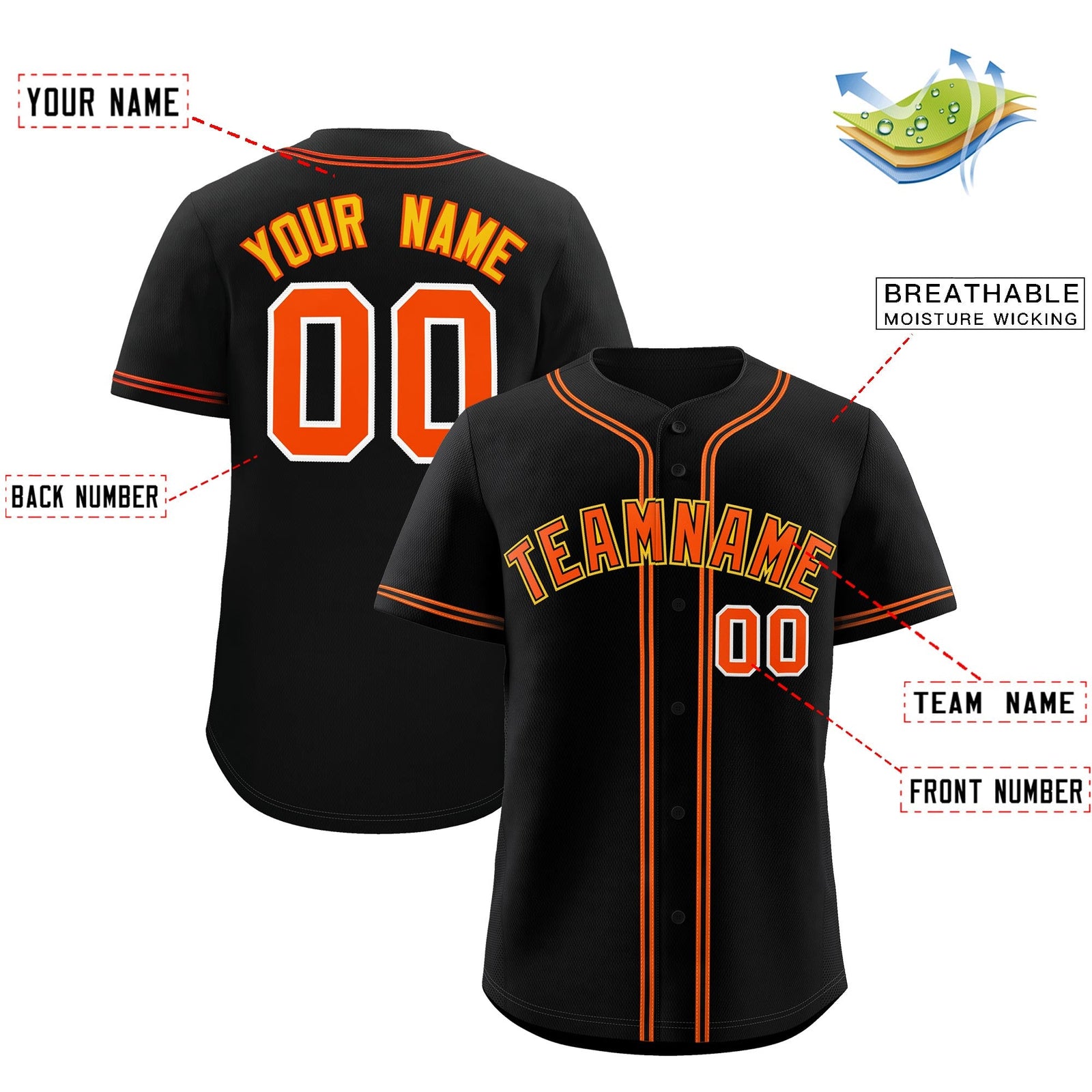 Custom Black Classic Style Stitched Sports Uniform Personalized For Teams Lightweight Baseball Jersey| KXKSHOP