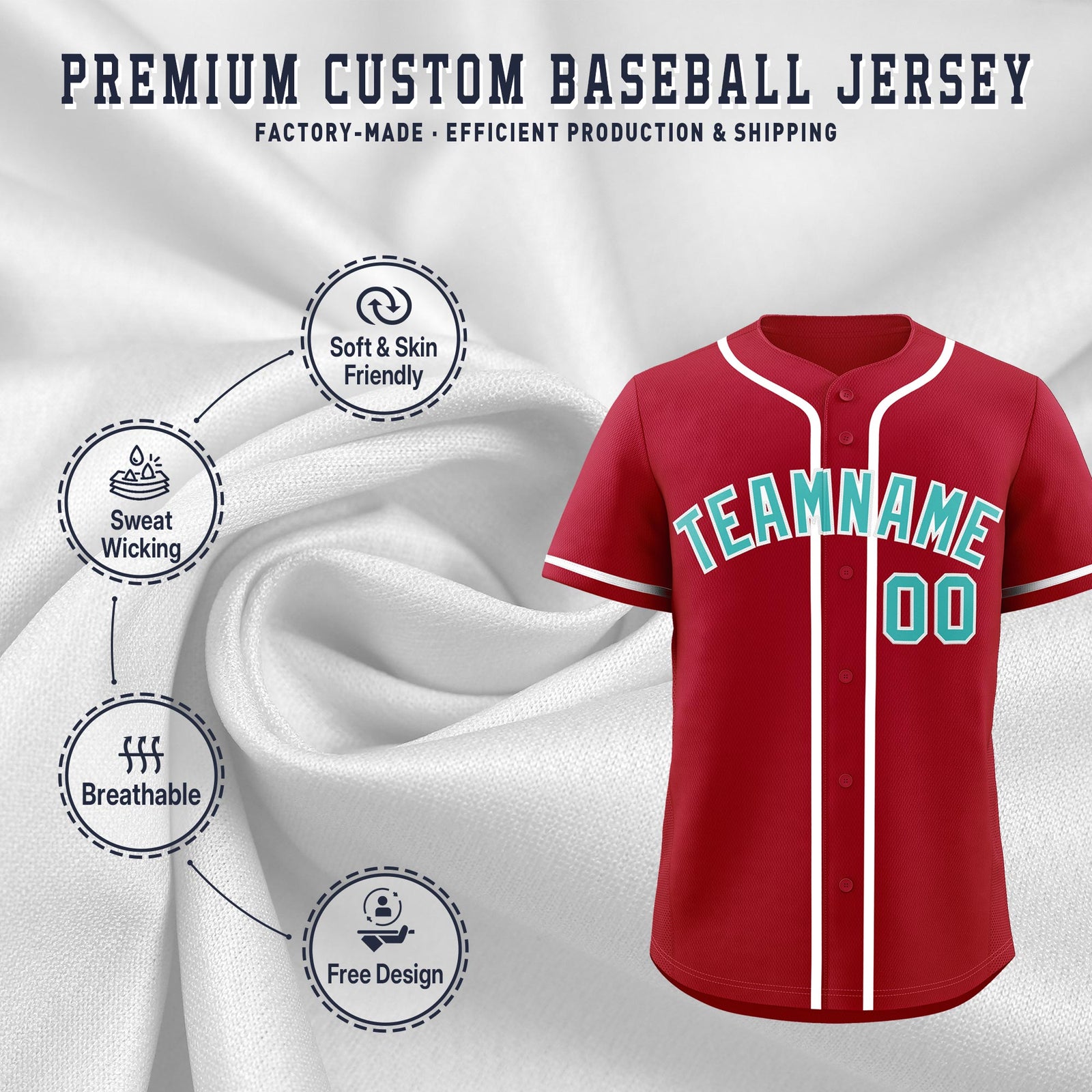 Custom Red Classic Style Stitched Sports Uniform Personalized For Teams Quick Dry Baseball Jersey| KXKSHOP