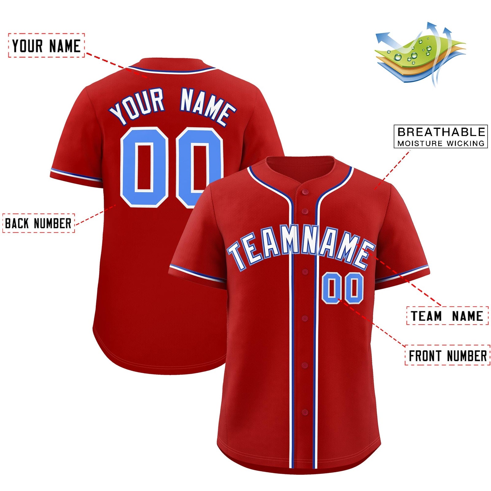 Custom Red Classic Style Stitched Sports Uniform Personalized For Teams Quick Dry Baseball Jersey| KXKSHOP