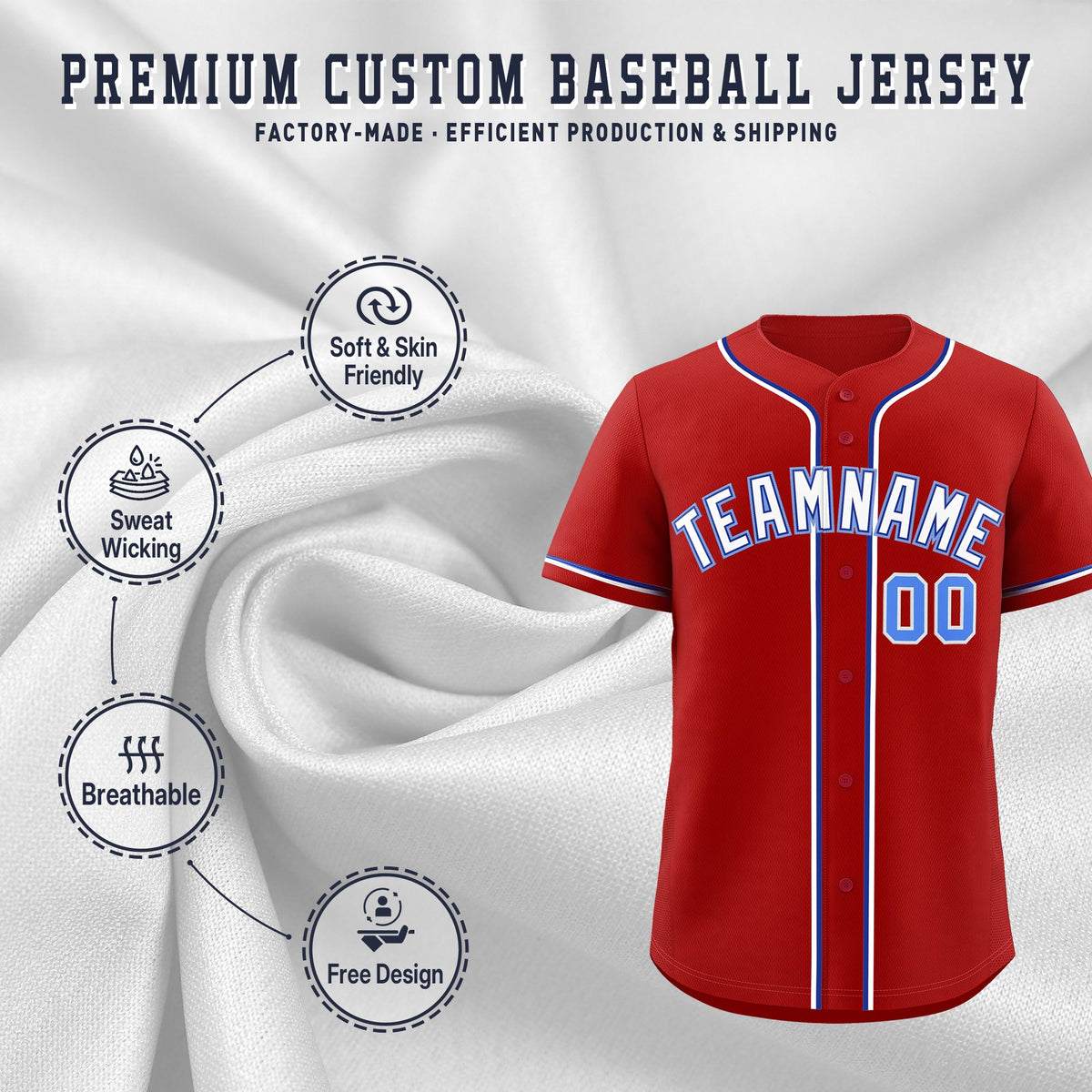 Custom Red Classic Style Stitched Sports Uniform Personalized For Teams Quick Dry Baseball Jersey| KXKSHOP