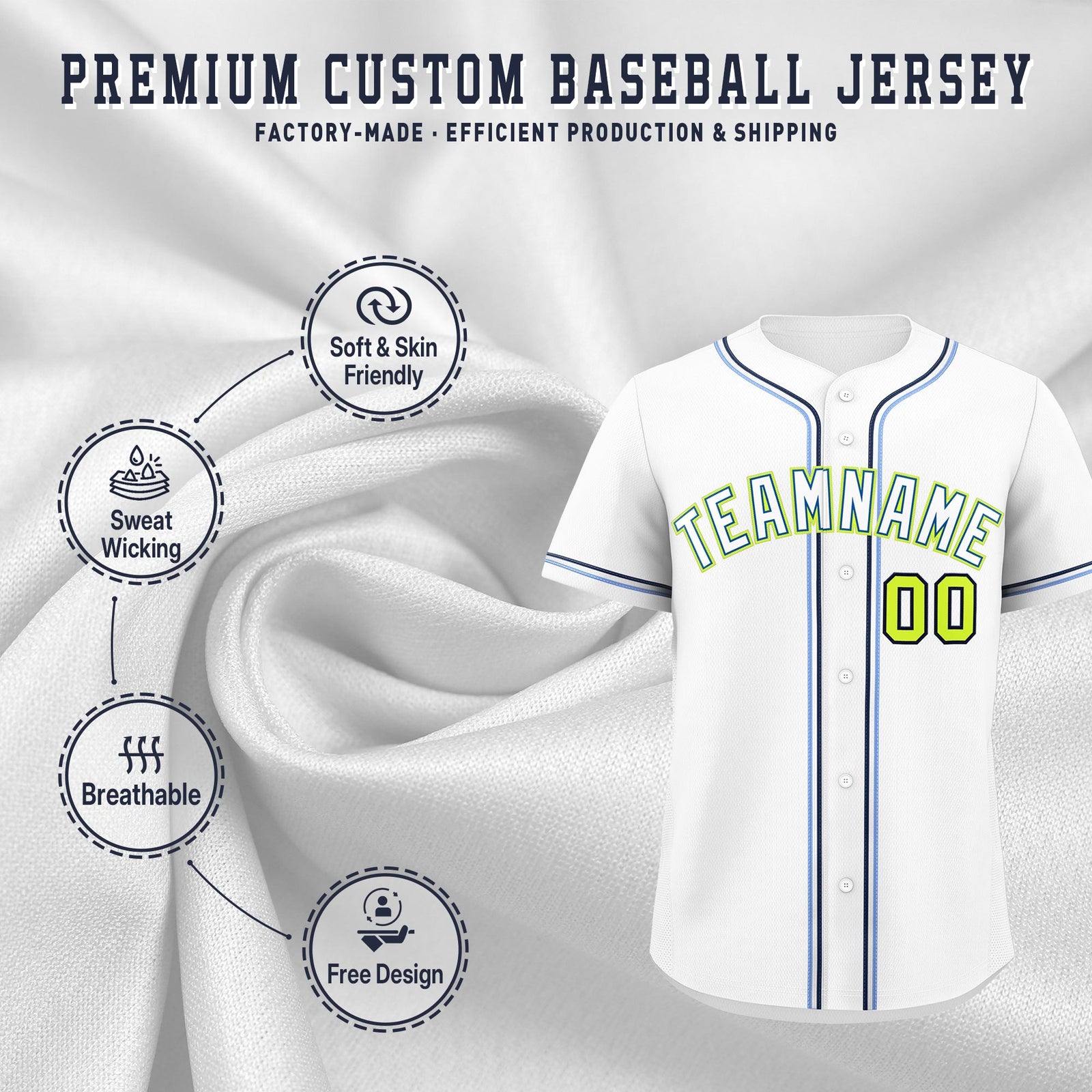 Custom White Classic Style Stitched Sports Uniform Personalized For Teams Quick Dry Baseball Jersey| KXKSHOP