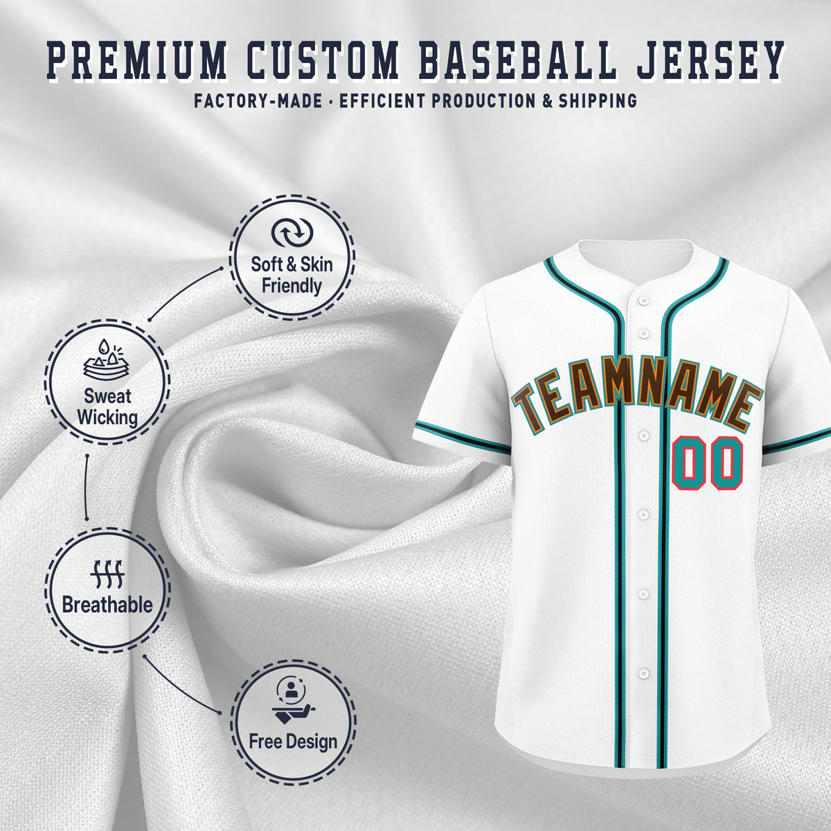 Custom White Classic Style Stitched Sports Uniform Personalized For Teams Lightweight Baseball Jersey| KXKSHOP