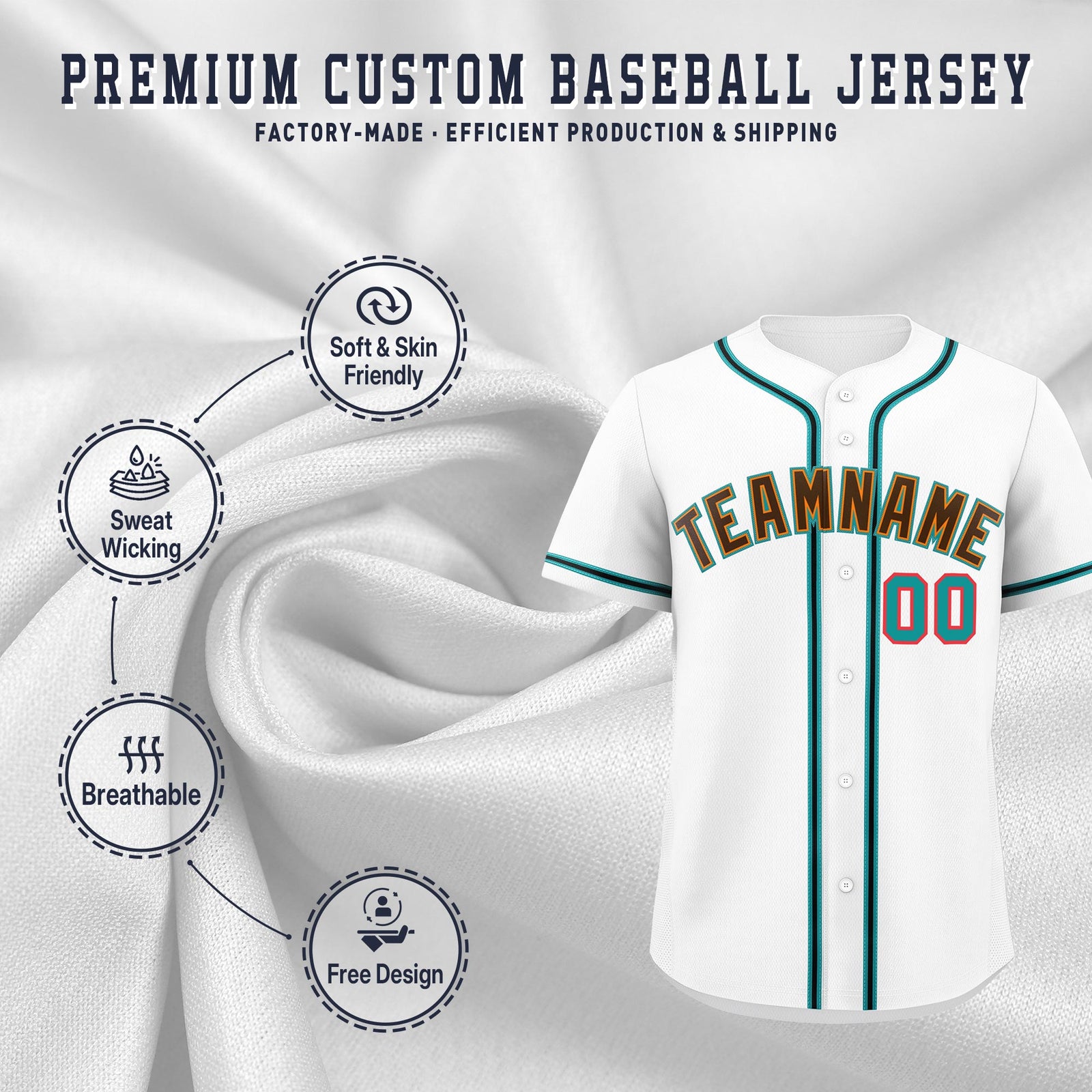 Custom White Classic Style Stitched Sports Uniform Personalized For Teams Lightweight Baseball Jersey| KXKSHOP