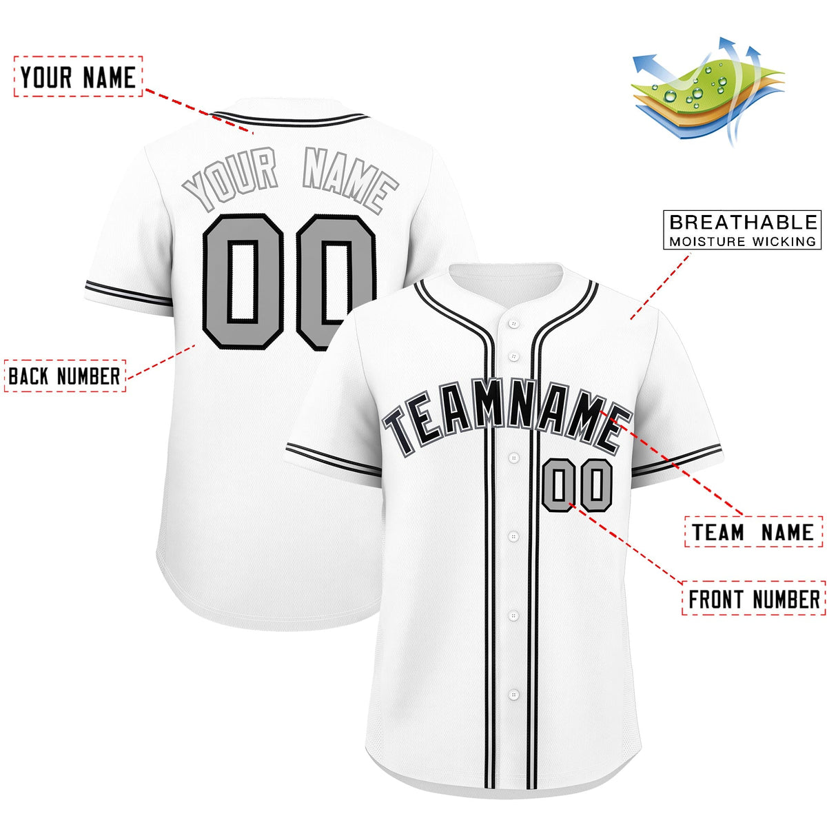 Custom White Classic Style Stitched Sports Uniform Personalized For Teams Quick Dry Baseball Jersey| KXKSHOP