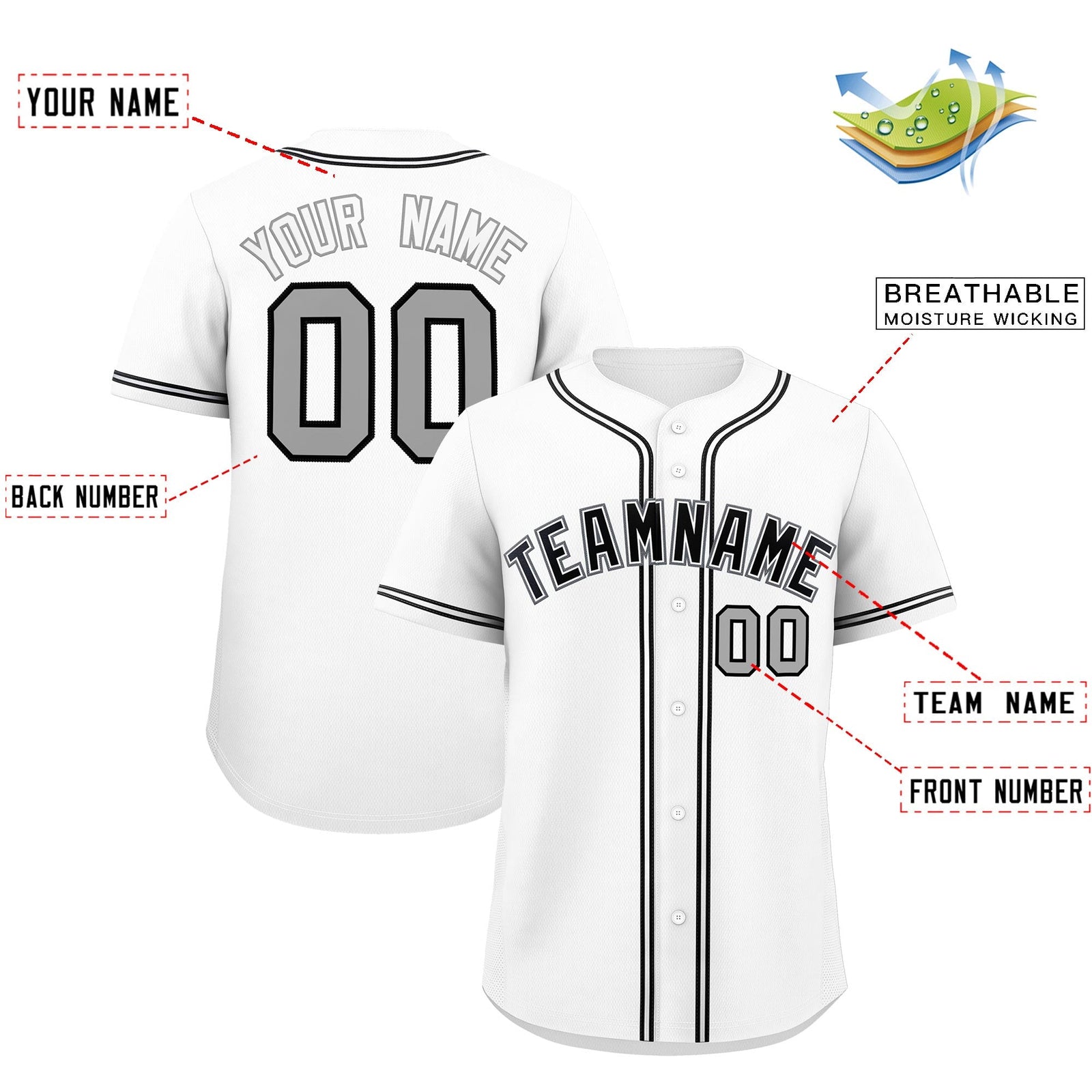 Custom White Classic Style Stitched Sports Uniform Personalized For Teams Quick Dry Baseball Jersey| KXKSHOP