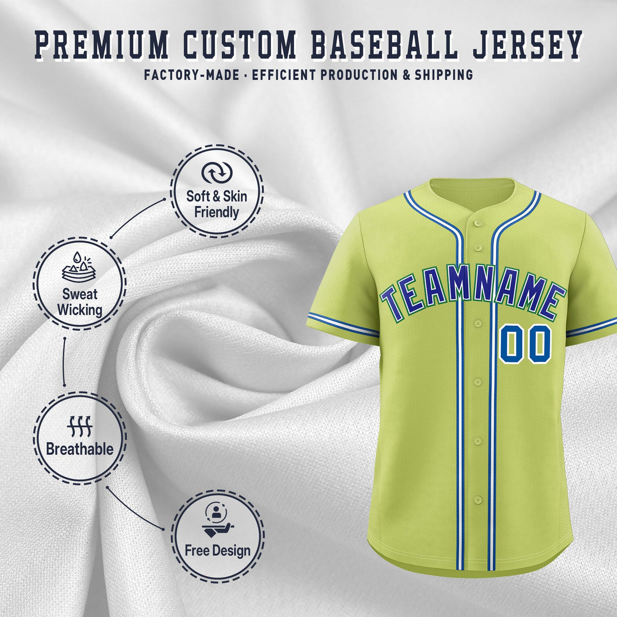Custom Champagne Classic Style Stitched Sports Uniform Personalized For Teams Quick Dry Baseball Jersey| KXKSHOP