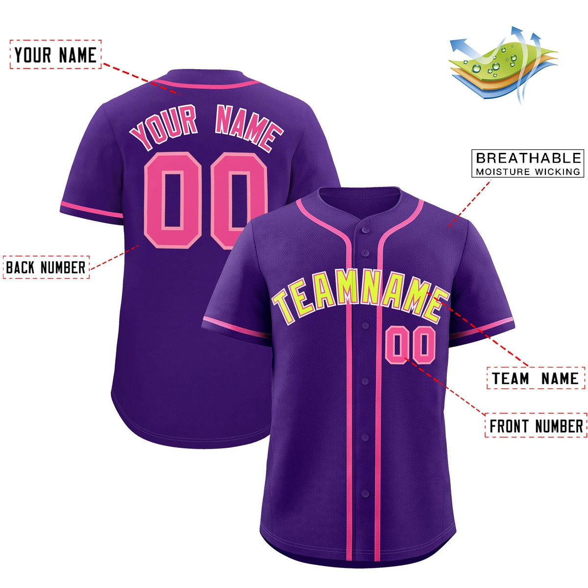Custom Purple Classic Style Stitched Sports Uniform Personalized For Teams Quick Dry Baseball Jersey| KXKSHOP