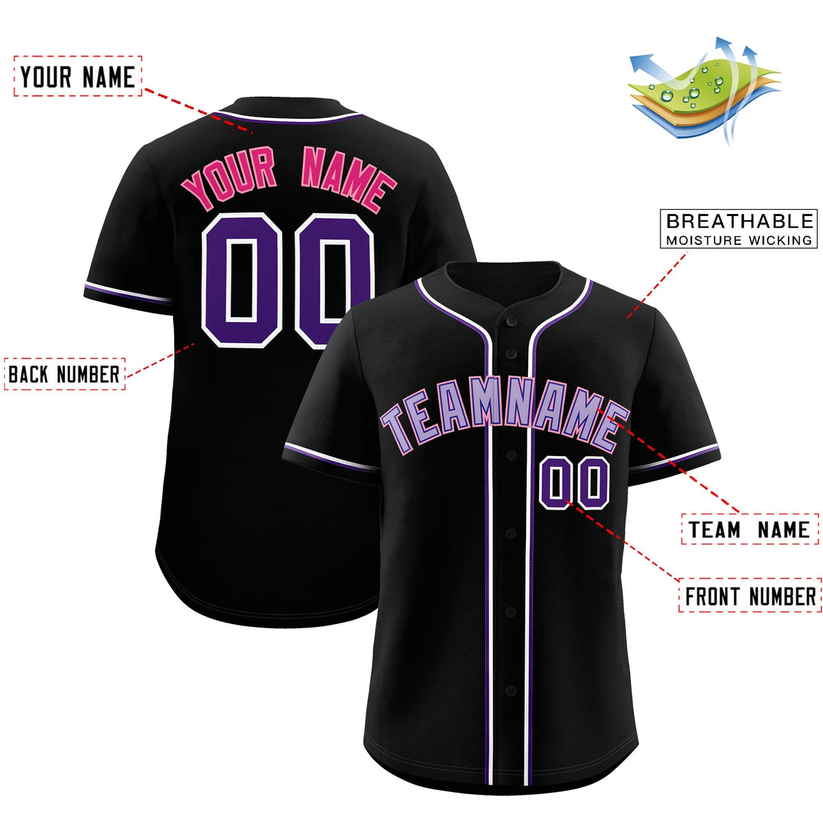 Custom Black Classic Style Stitched Sports Uniform Personalized For Teams Quick Dry Baseball Jersey| KXKSHOP