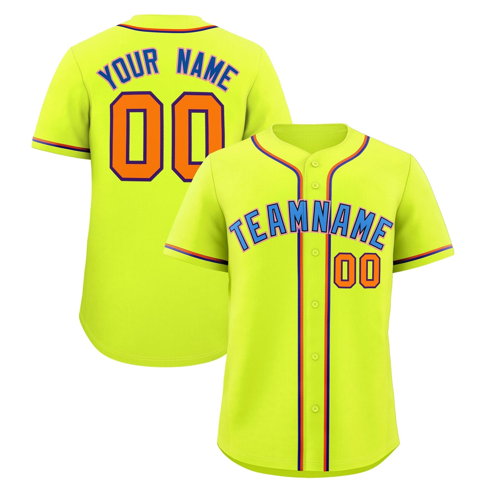 Custom Fluorescent Green Classic Style Stitched Sports Uniform Personalized For Teams Quick Dry Baseball Jersey| KXKSHOP
