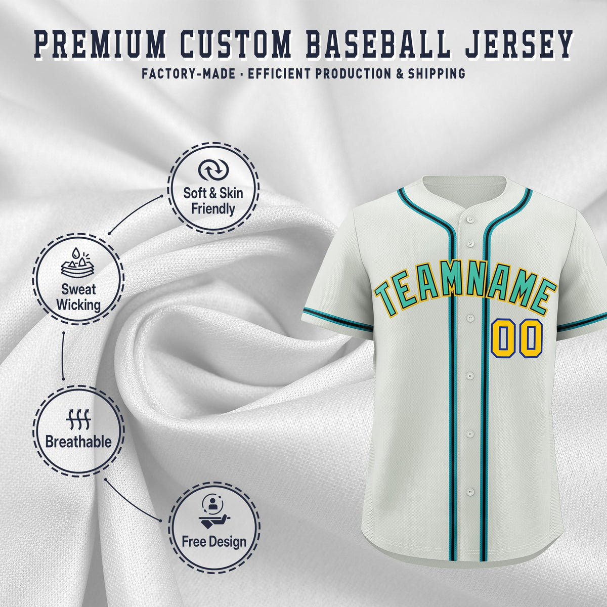 Custom Light Gray Classic Style Stitched Sports Uniform Personalized For Teams Lightweight Baseball Jersey| KXKSHOP