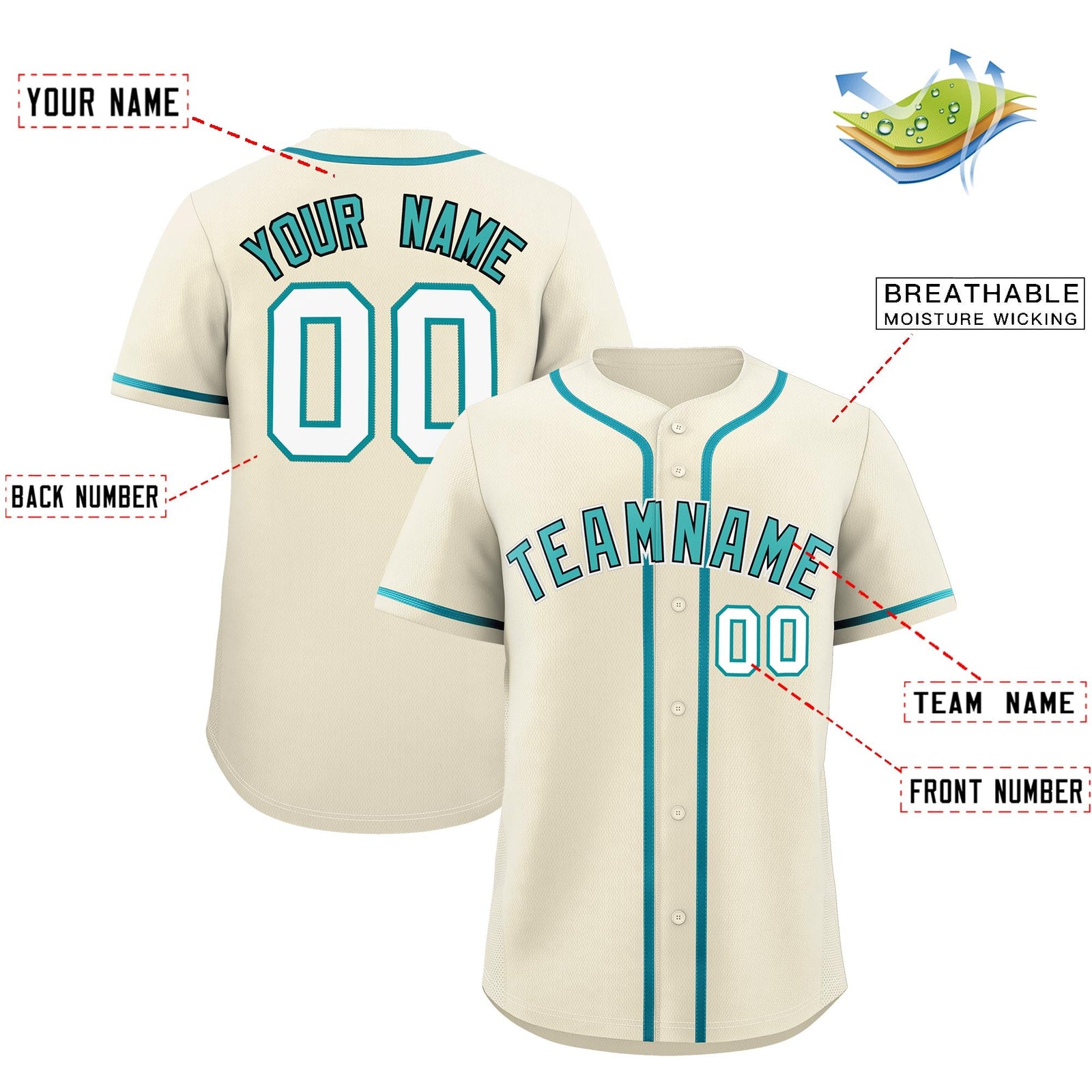 Custom Cream Classic Style Stitched Sports Uniform Personalized For Teams Lightweight Baseball Jersey| KXKSHOP
