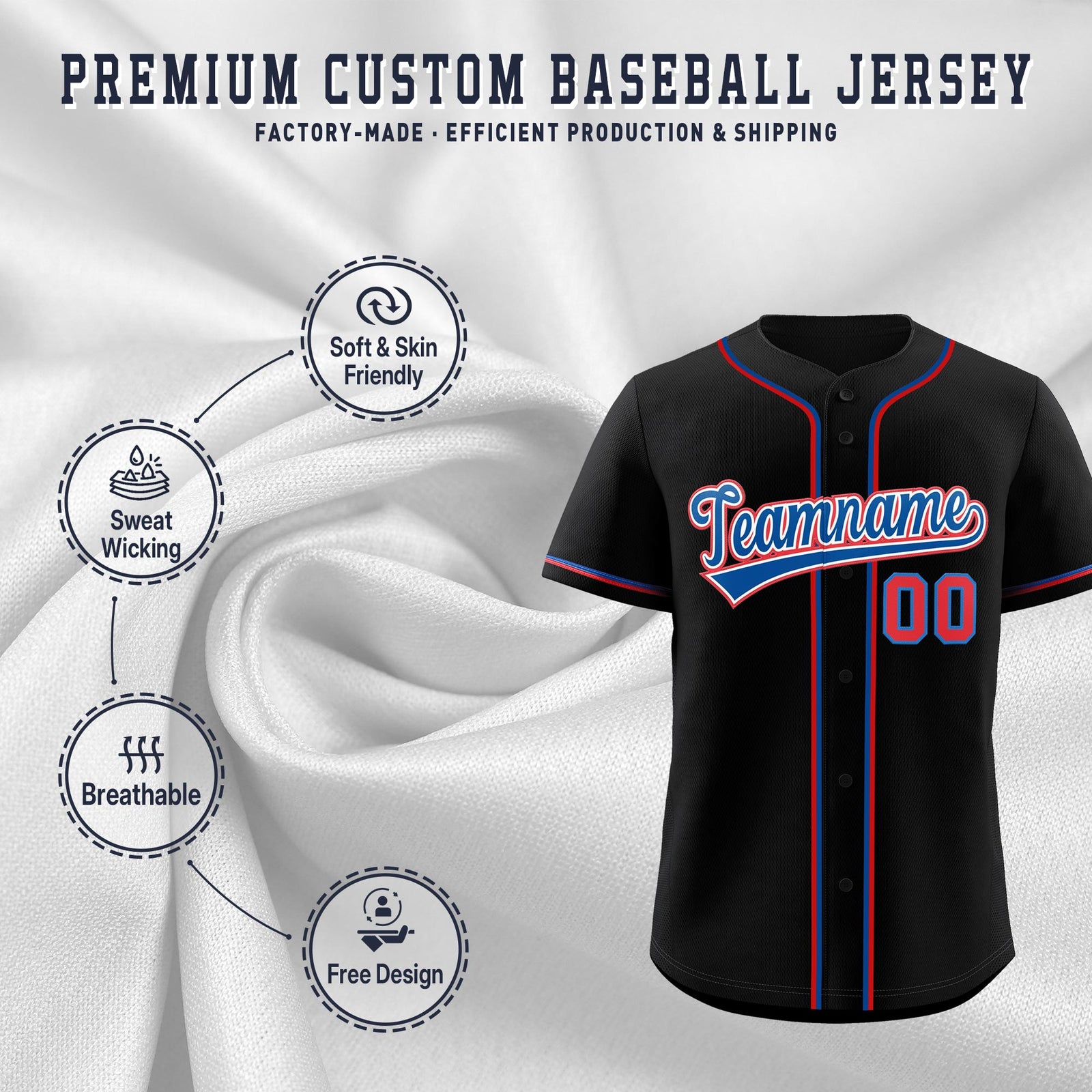 Custom Black Classic Style Stitched Sports Uniform Personalized For Teams Quick Dry Baseball Jersey| KXKSHOP