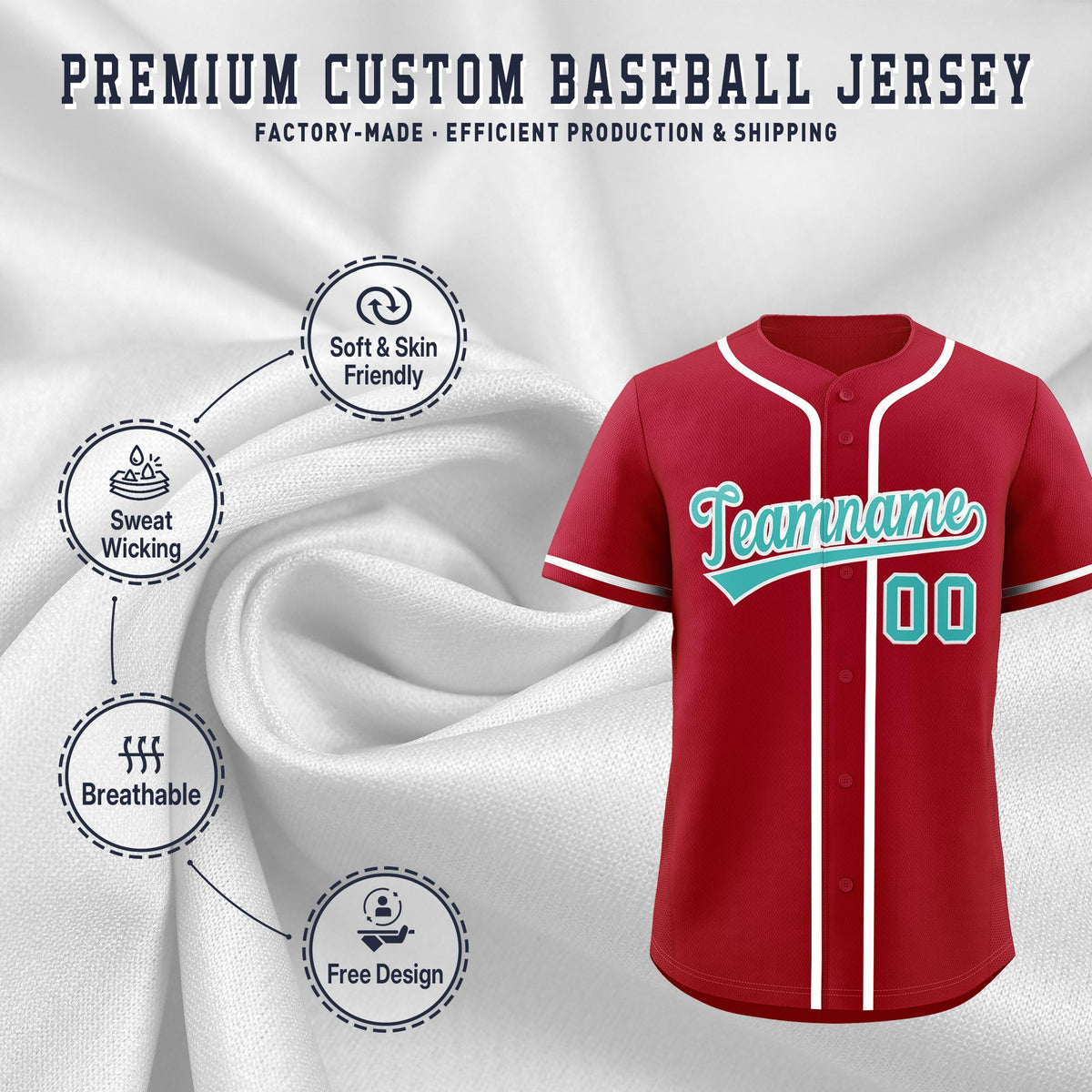 Custom Red Classic Style Stitched Sports Uniform Personalized For Teams Quick Dry Baseball Jersey| KXKSHOP