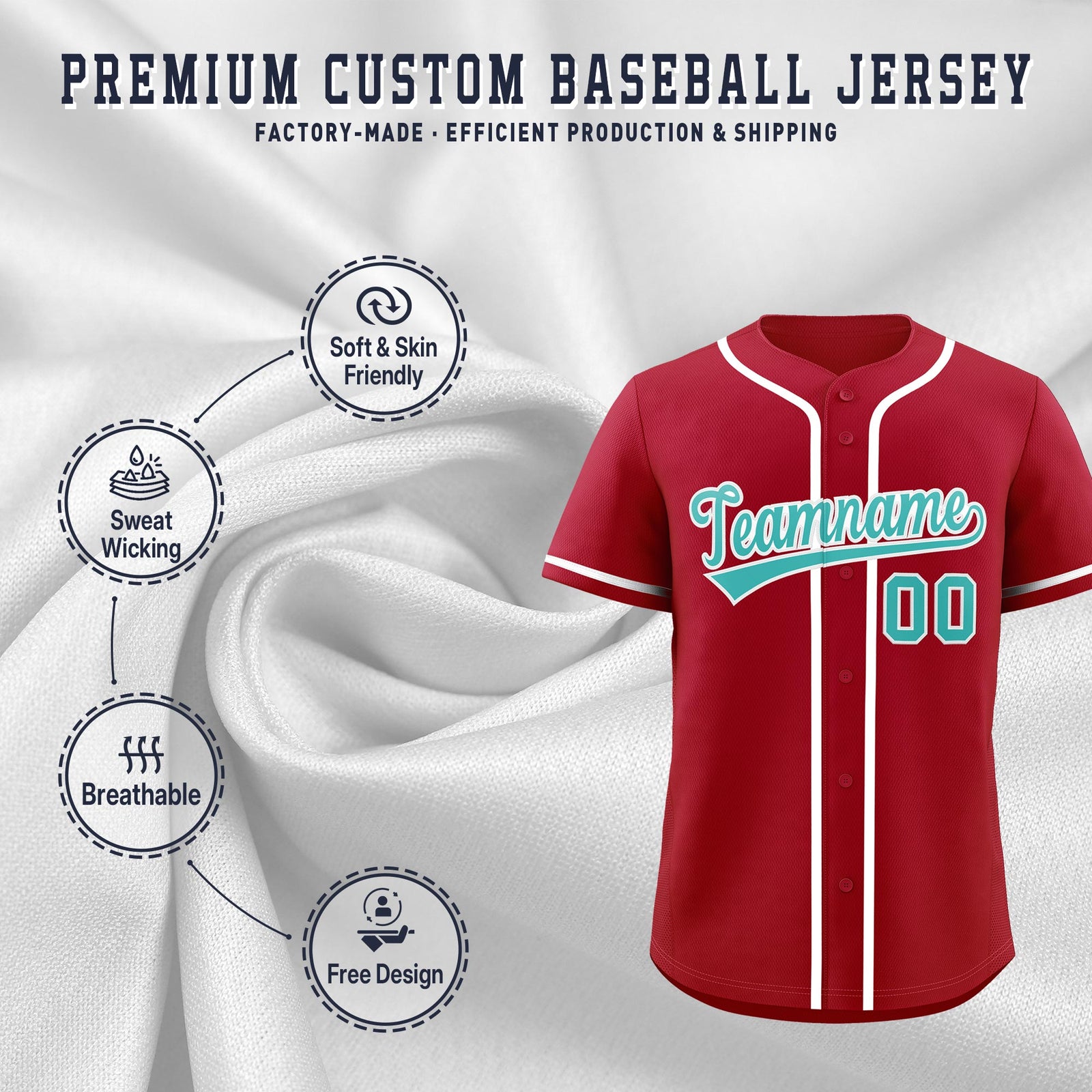 Custom Red Classic Style Stitched Sports Uniform Personalized For Teams Quick Dry Baseball Jersey| KXKSHOP