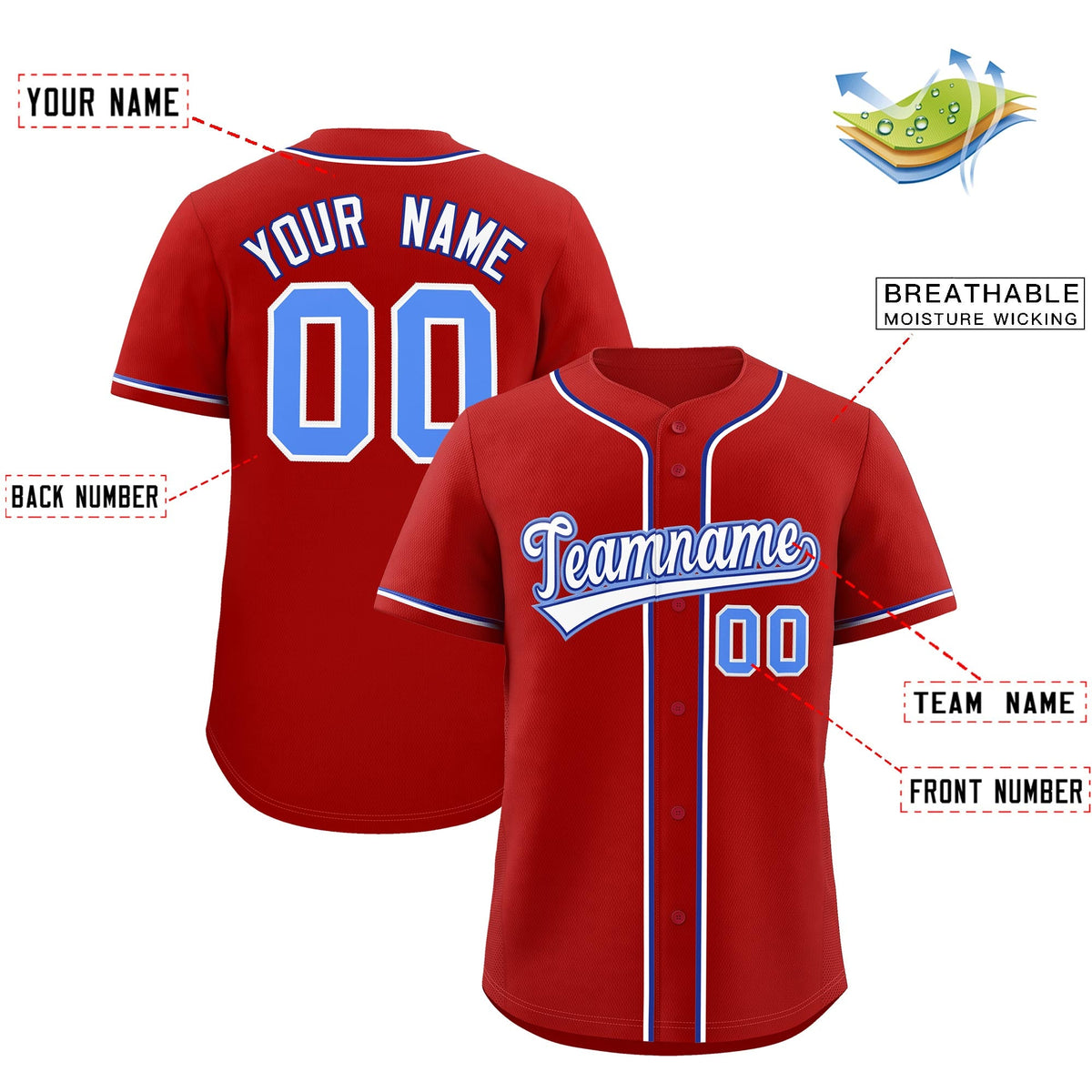 Custom Red Classic Style Stitched Sports Uniform Personalized For Teams Quick Dry Baseball Jersey| KXKSHOP