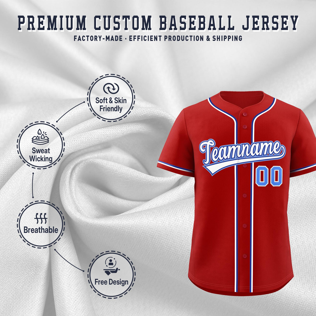 Custom Red Classic Style Stitched Sports Uniform Personalized For Teams Quick Dry Baseball Jersey| KXKSHOP