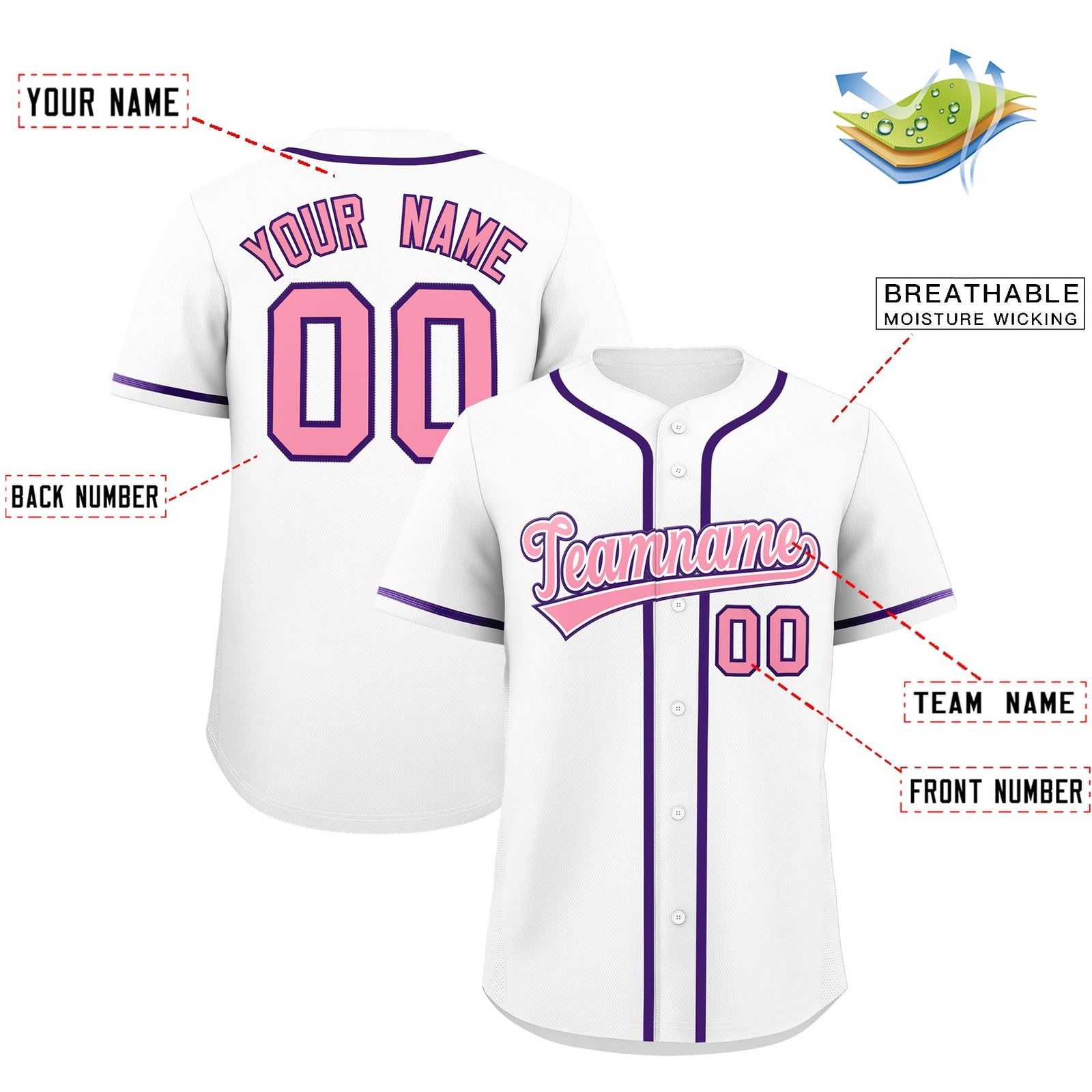 Custom White Classic Style Stitched Sports Uniform Personalized For Teams Lightweight Baseball Jersey| KXKSHOP