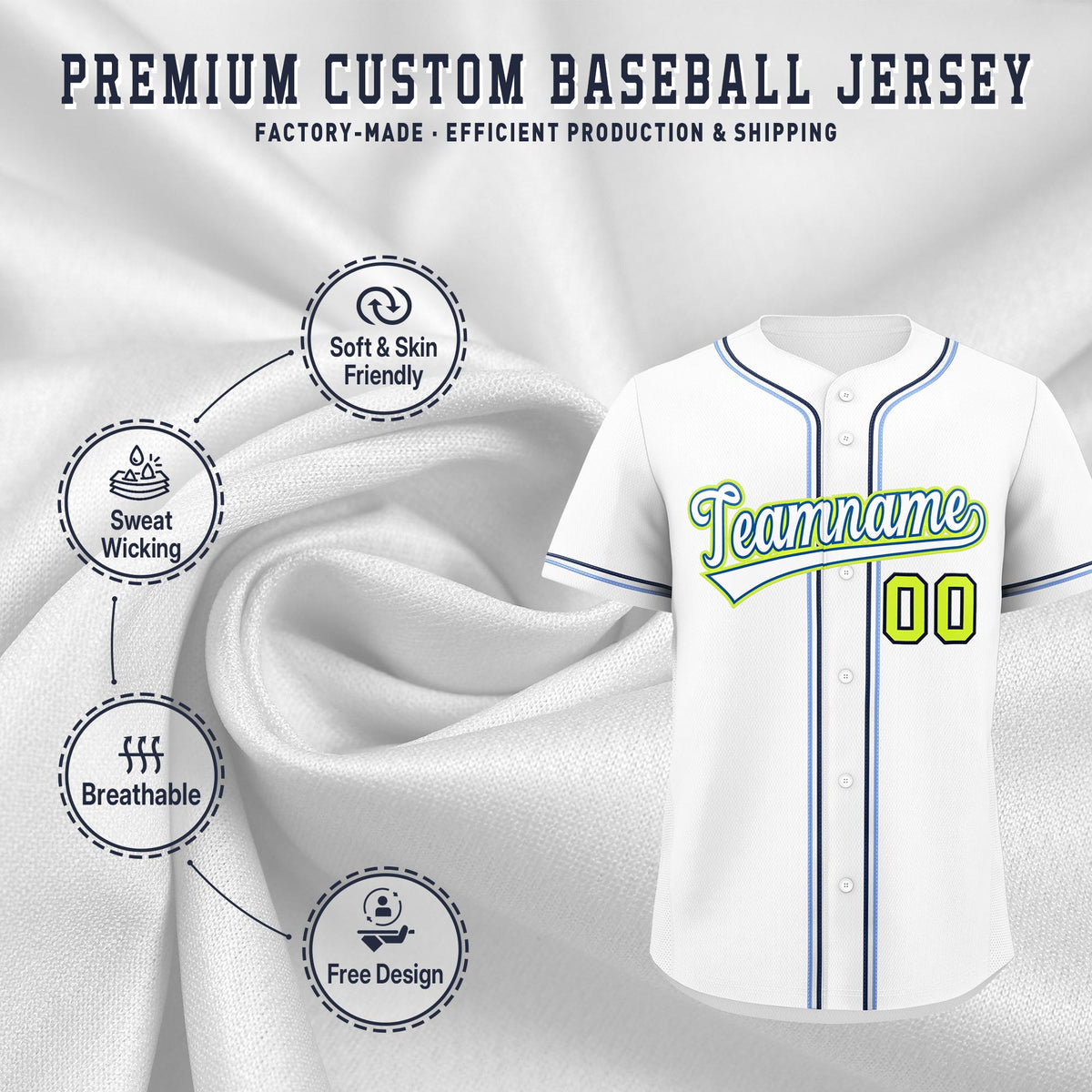 Custom White Classic Style Stitched Sports Uniform Personalized For Teams Quick Dry Baseball Jersey| KXKSHOP