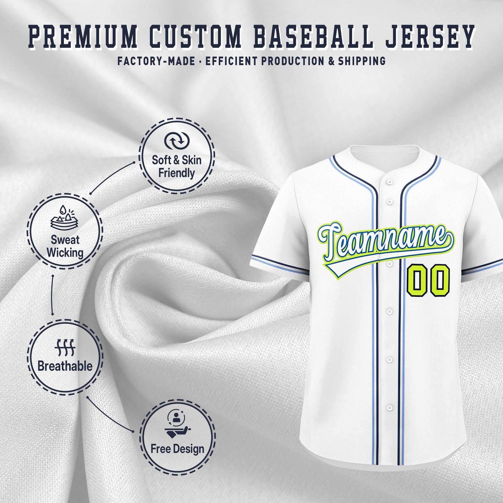 Custom White Classic Style Stitched Sports Uniform Personalized For Teams Quick Dry Baseball Jersey| KXKSHOP
