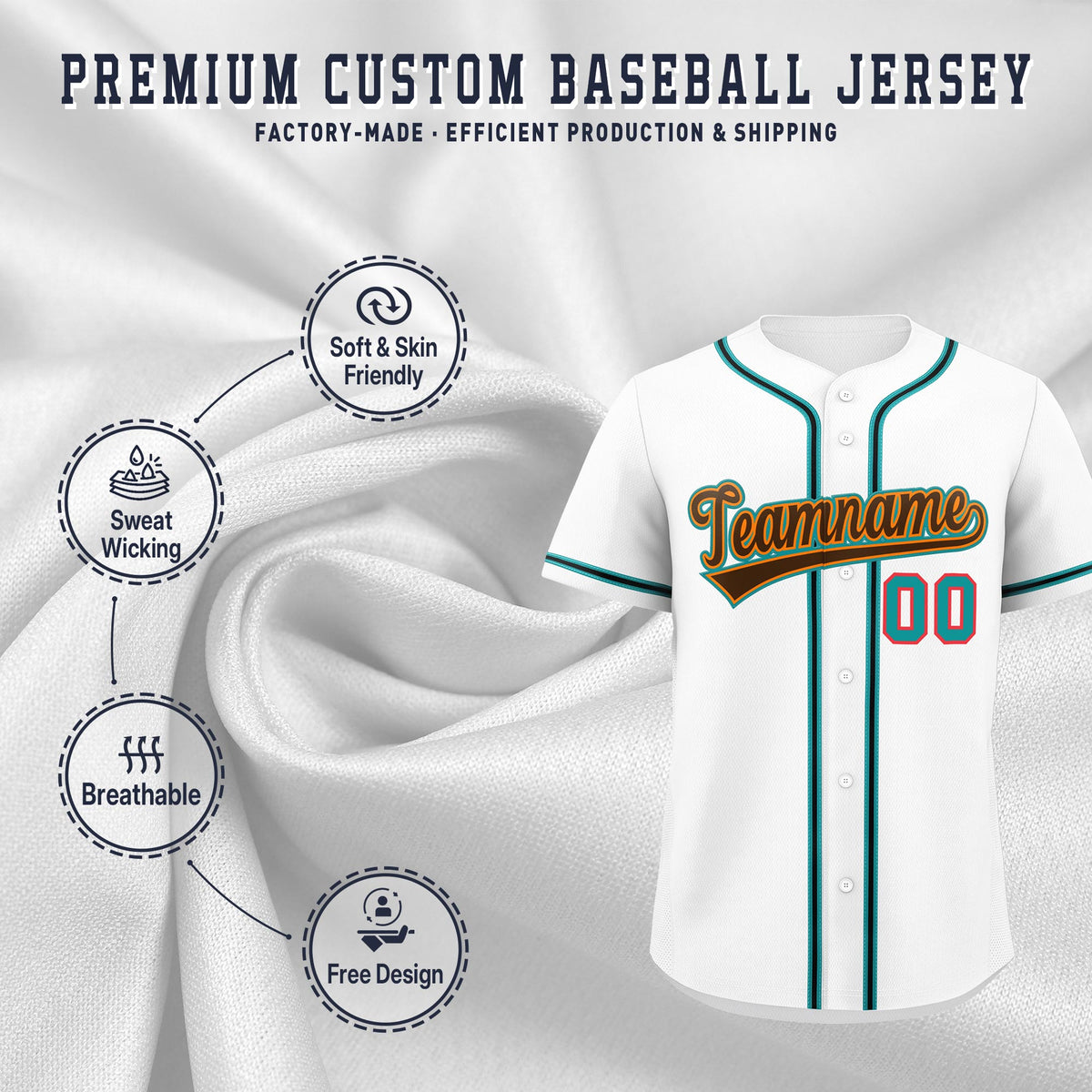 Custom White Classic Style Stitched Sports Uniform Personalized For Teams Lightweight Baseball Jersey| KXKSHOP
