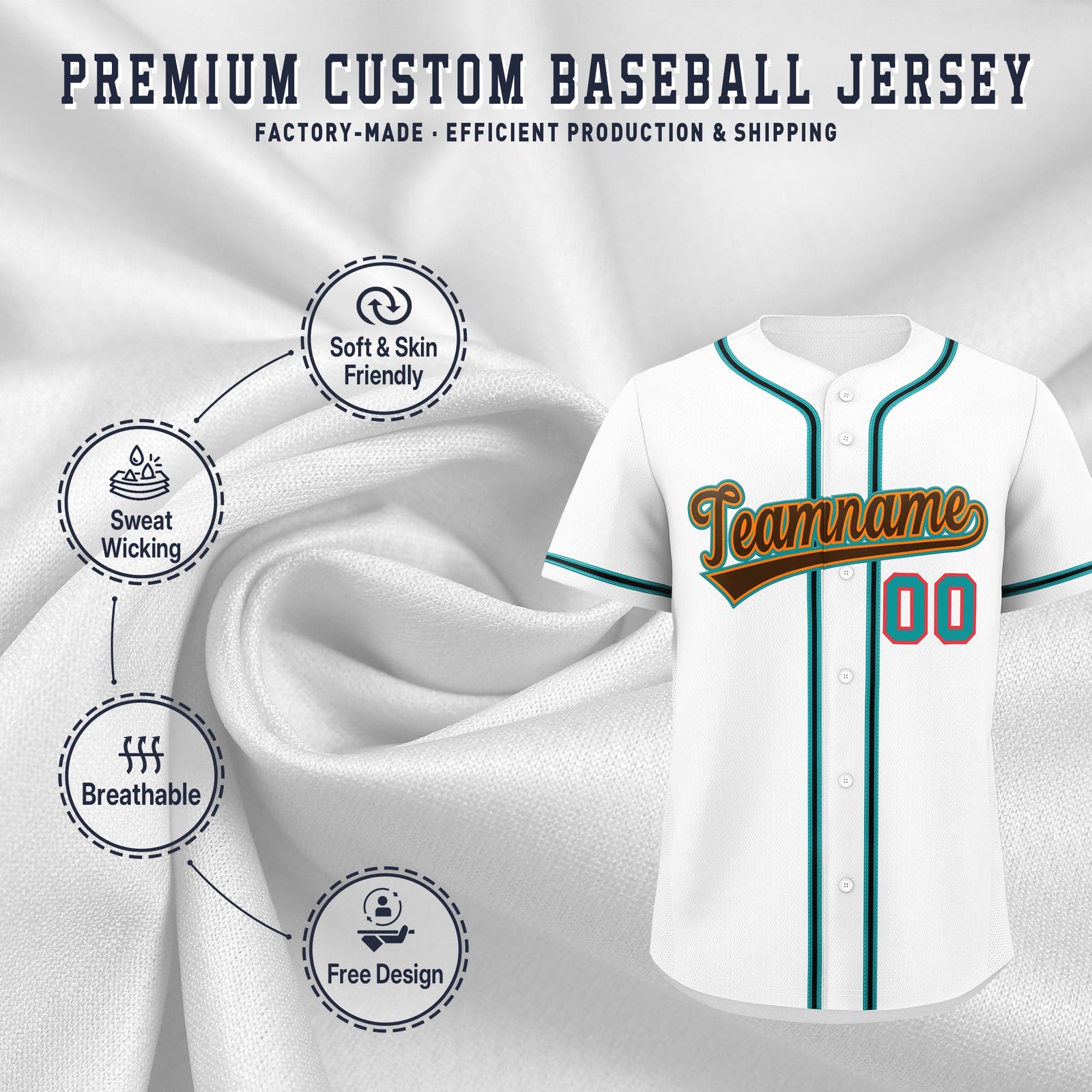 Custom White Classic Style Stitched Sports Uniform Personalized For Teams Lightweight Baseball Jersey| KXKSHOP