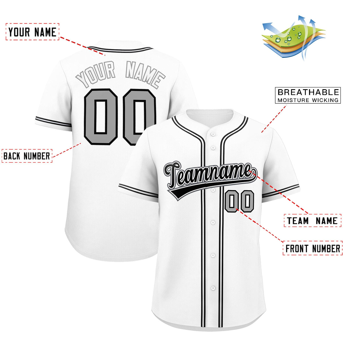Custom White Classic Style Stitched Sports Uniform Personalized For Teams Quick Dry Baseball Jersey| KXKSHOP