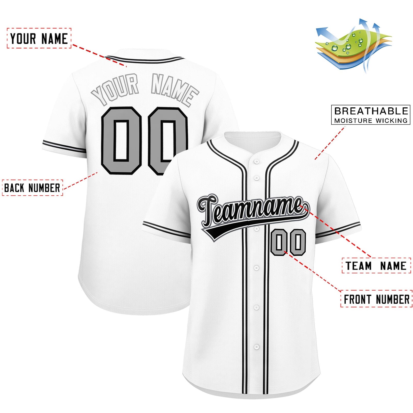 Custom White Classic Style Stitched Sports Uniform Personalized For Teams Quick Dry Baseball Jersey| KXKSHOP
