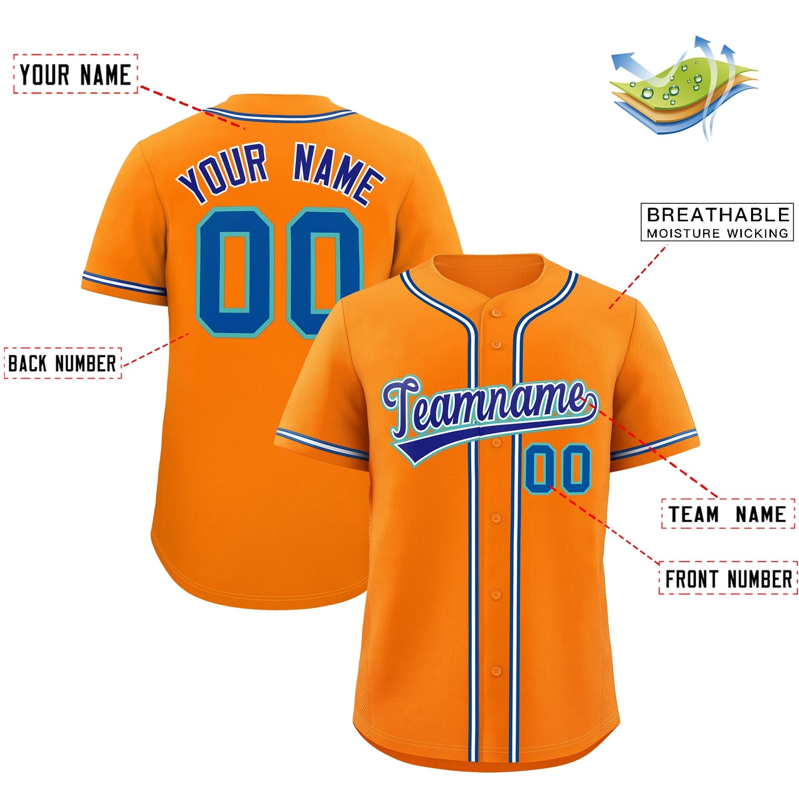 Custom Orange Classic Style Stitched Sports Uniform Personalized For Teams Quick Dry Baseball Jersey| KXKSHOP